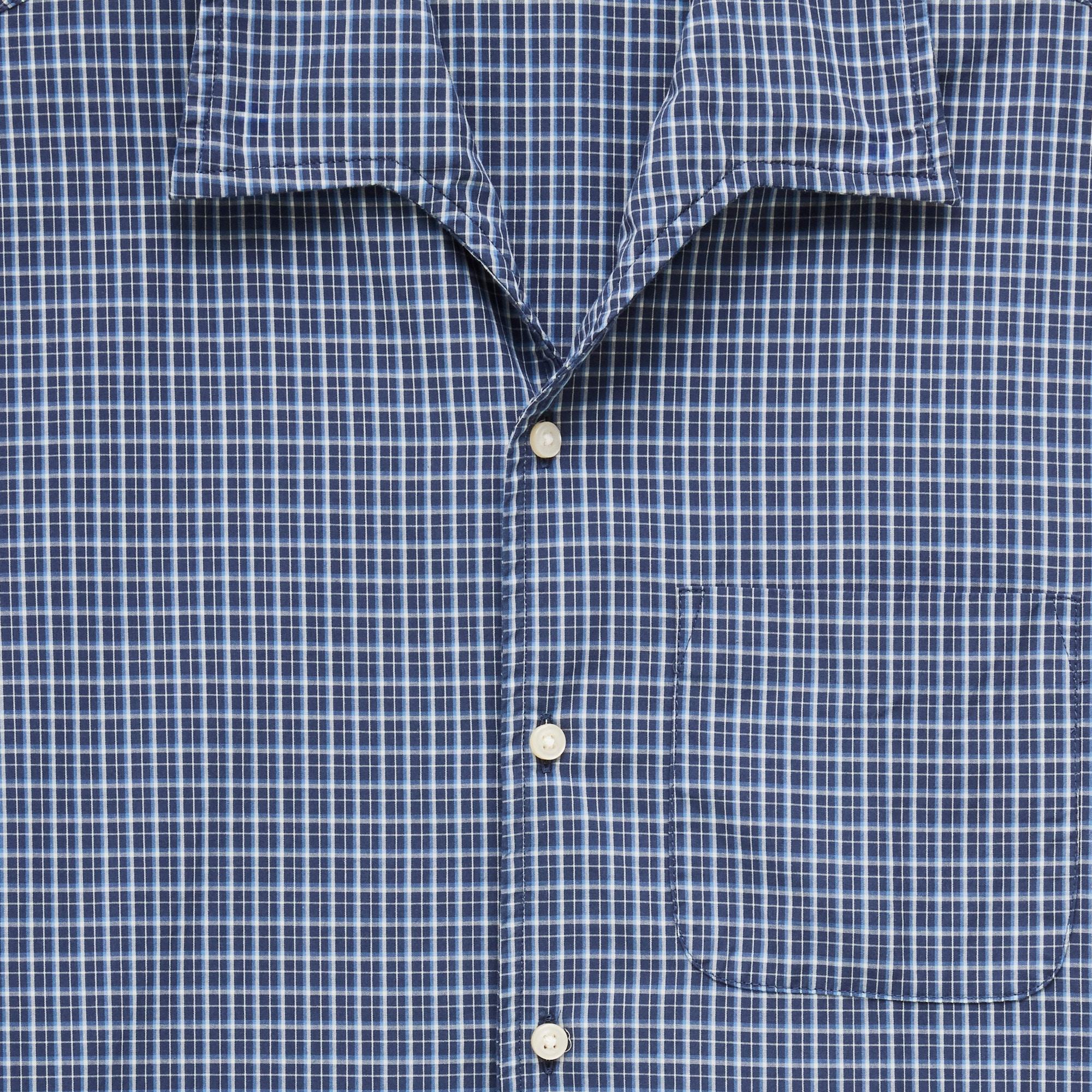 Short-sleeve cotton poplin camp-collar shirt Product Image