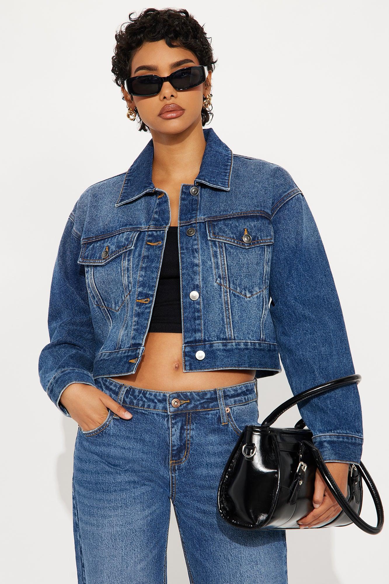 Timeless Denim Trucker Jacket - Dark Wash Female Product Image