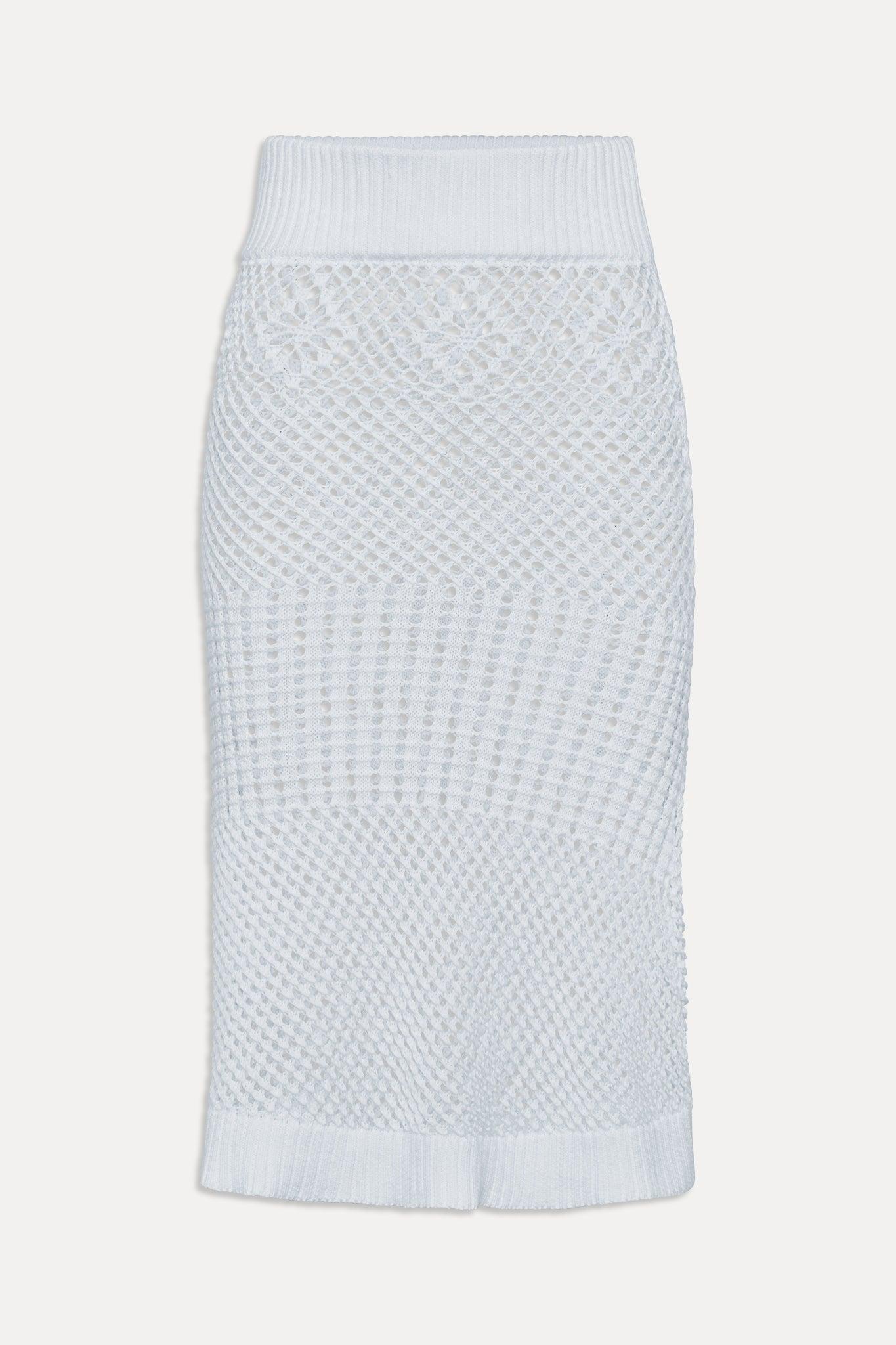 Orchard Crochet Midi Skirt - White Product Image