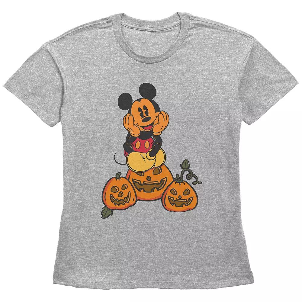 Disney's Mickey Mouse Pumpkin Patch Women's Graphic Tee, Size: XXL, Grey Gray Product Image
