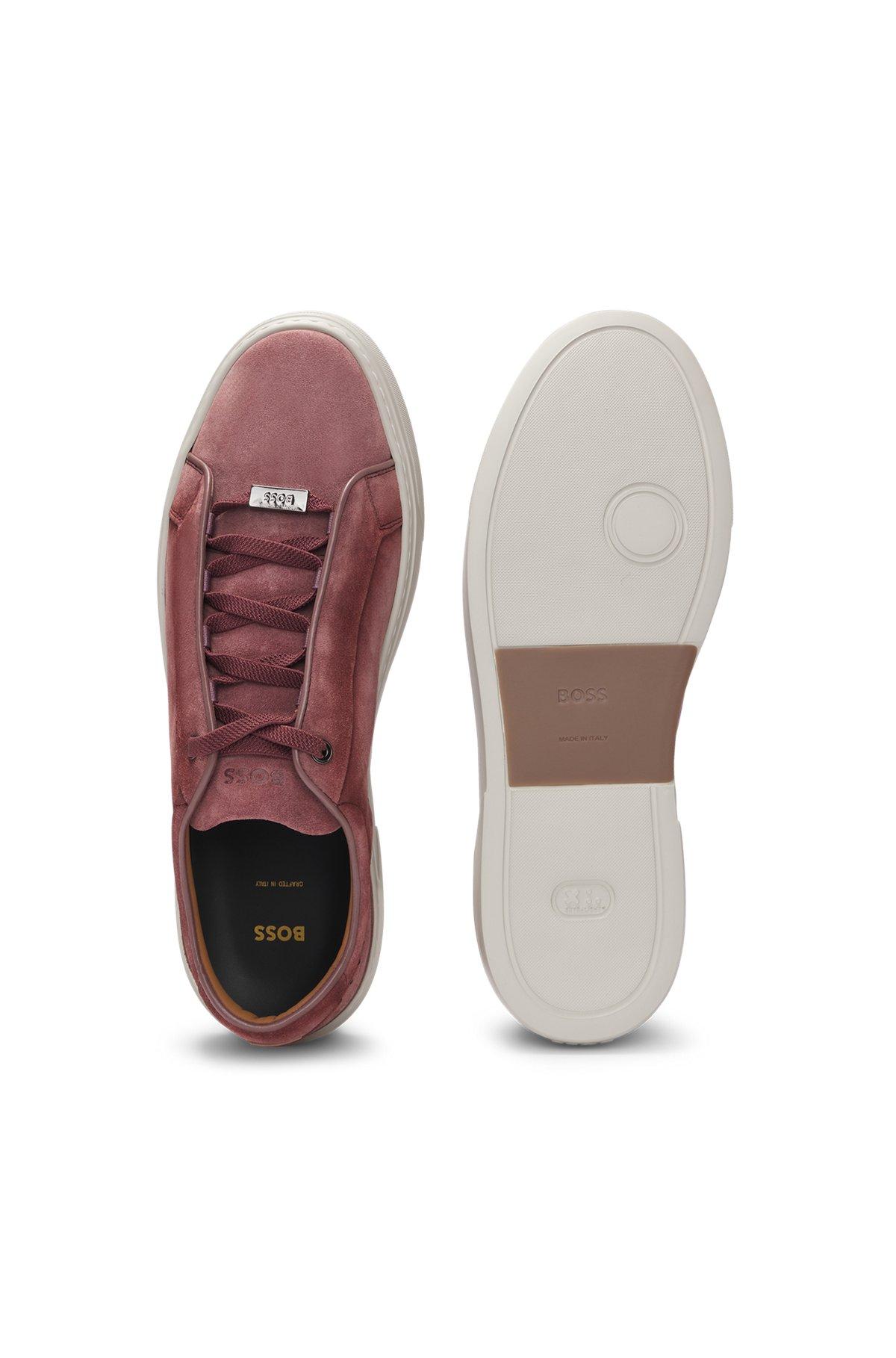 BOSS - Gary low-top trainers in suede - light pink Product Image