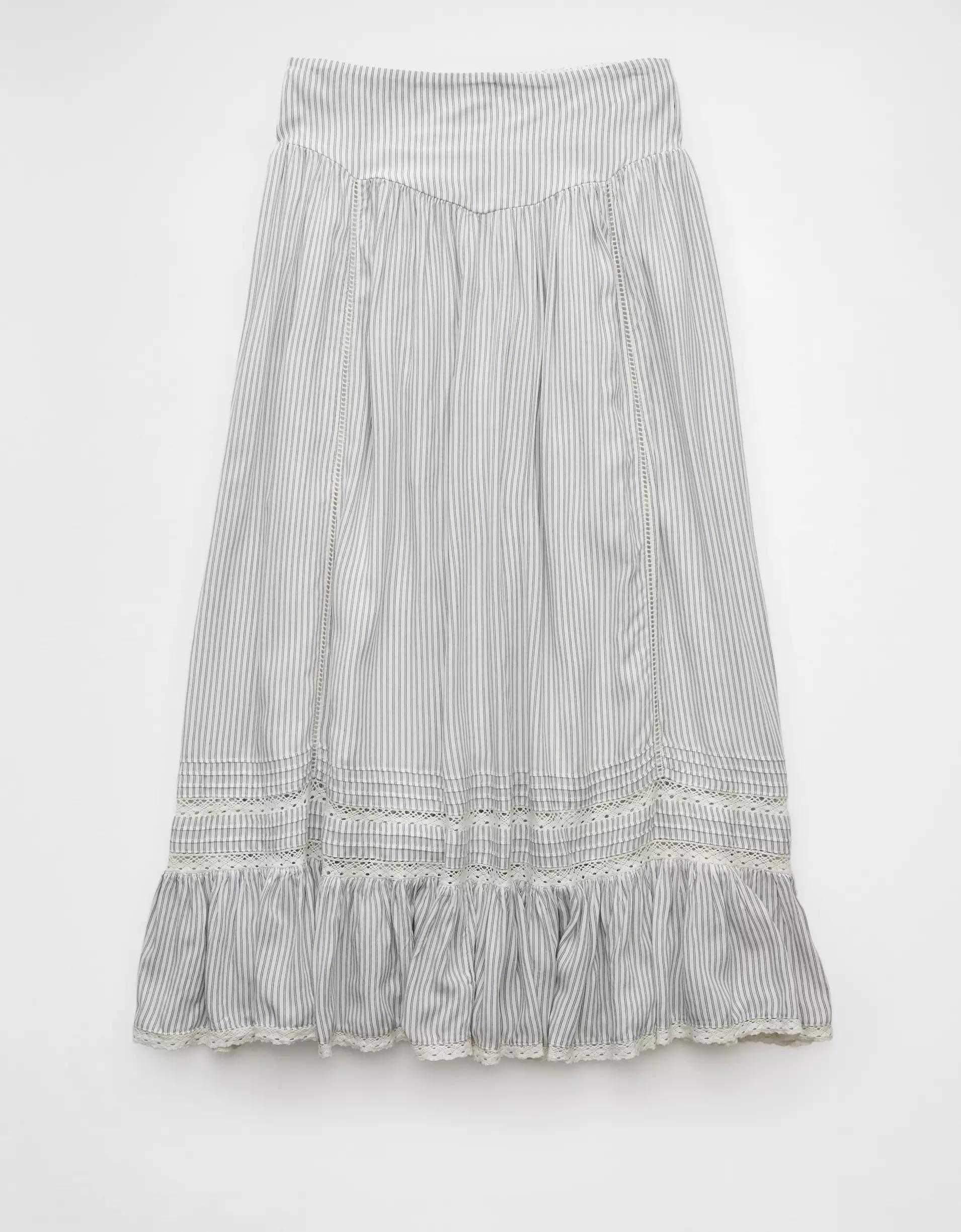 AE High-Waisted Ruffle Maxi Skirt Product Image