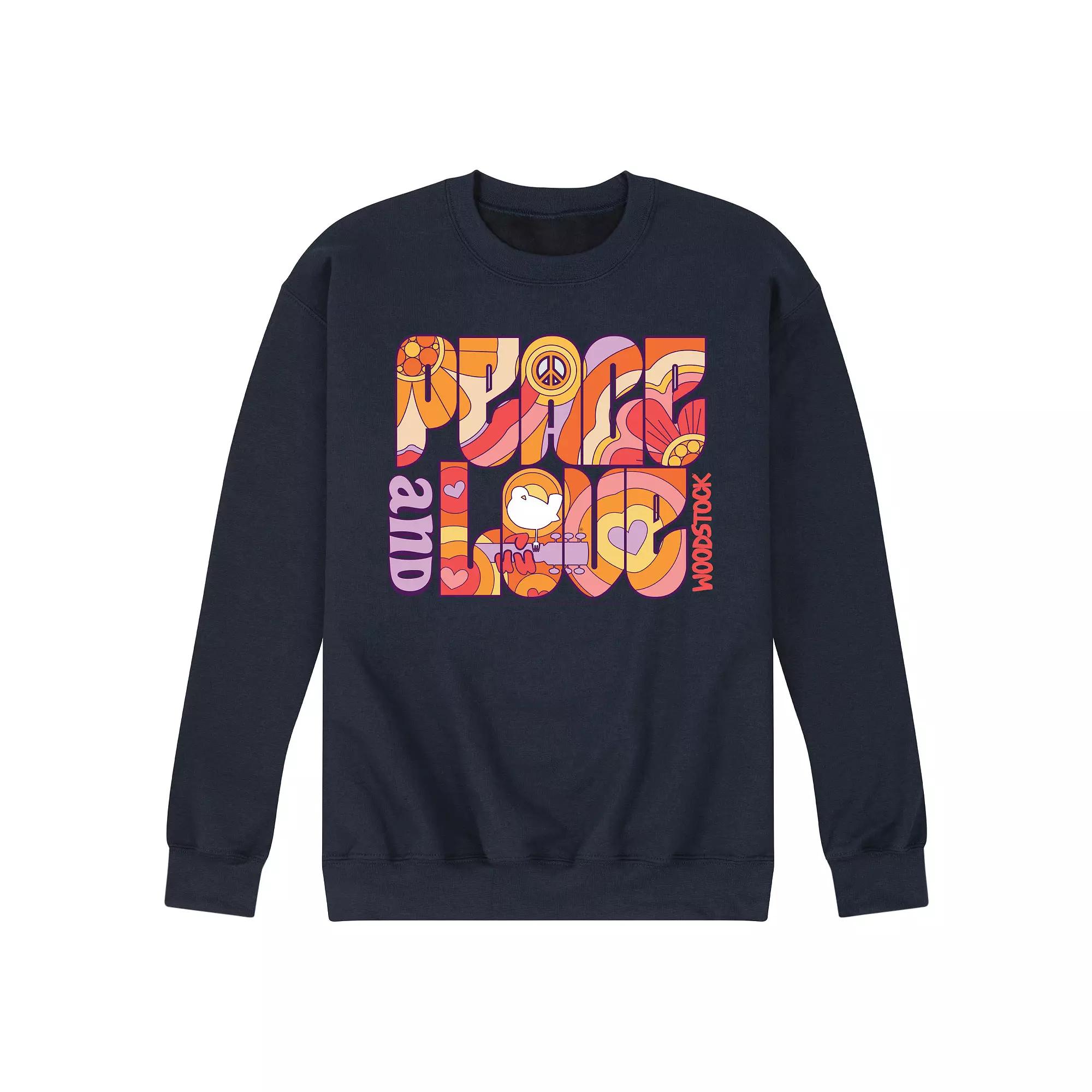 Men's Woodstock Peace And Love Graphic Fleece,  Product Image