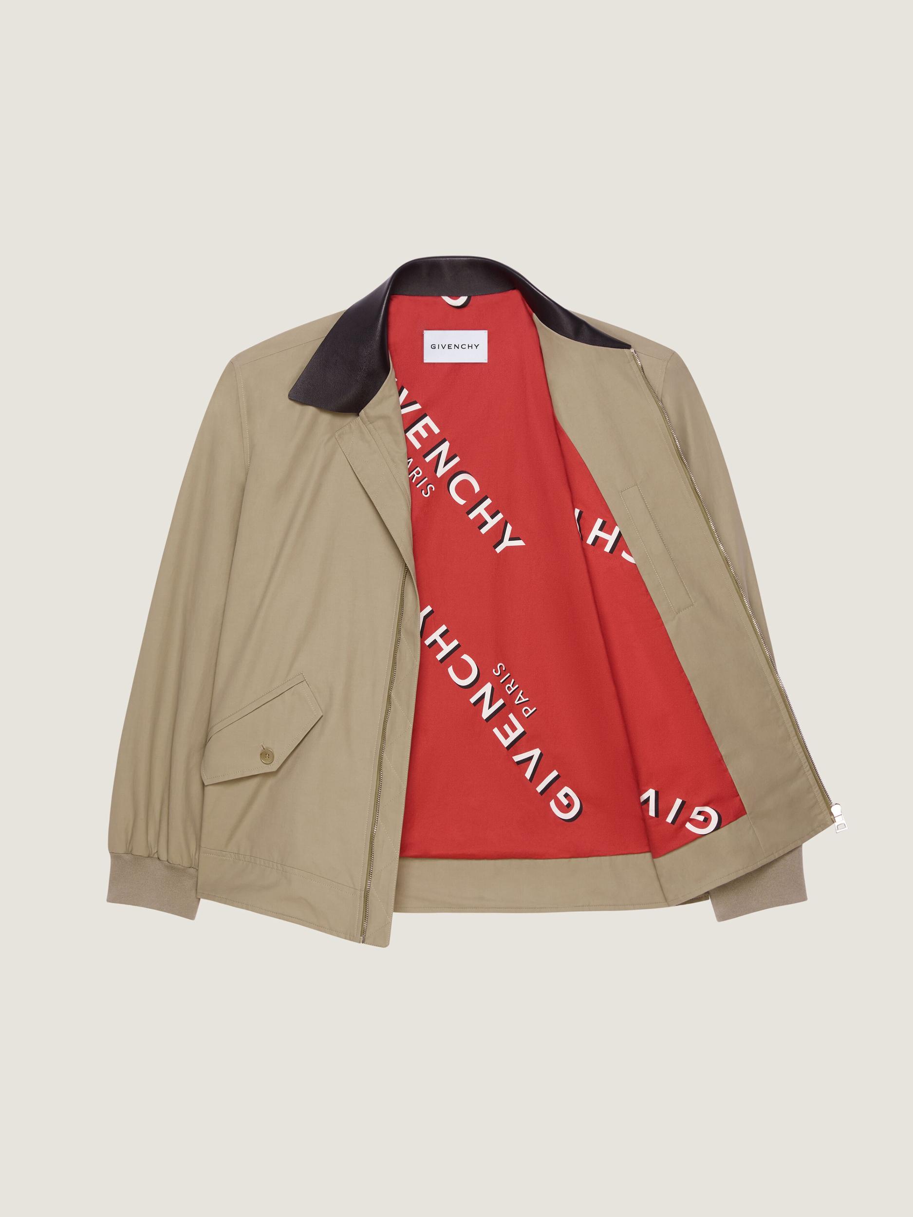 Harrington in cotton with leather details Product Image