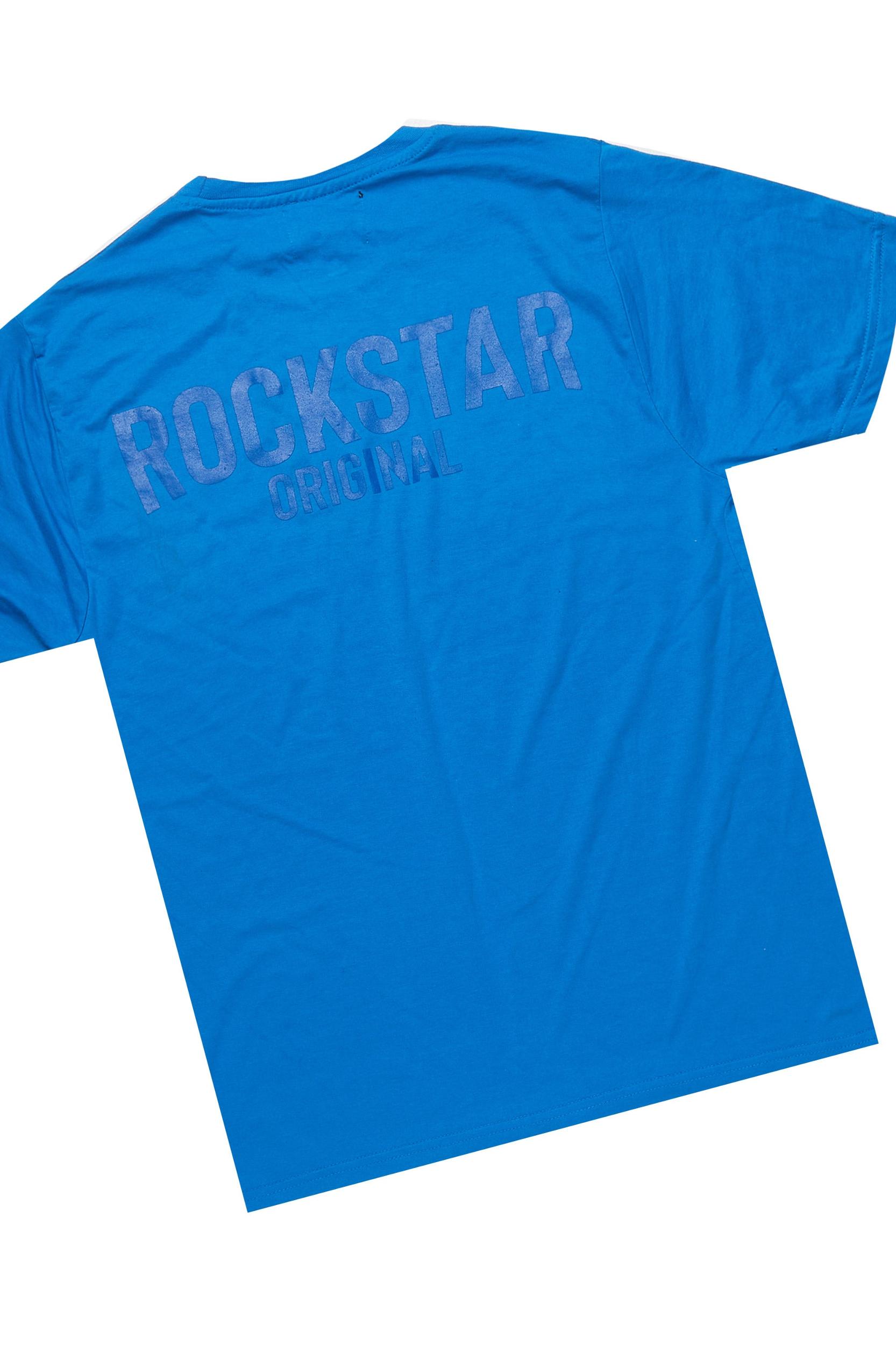 Sana Royal Blue T-Shirt/Raw Edge Short Set Male Product Image