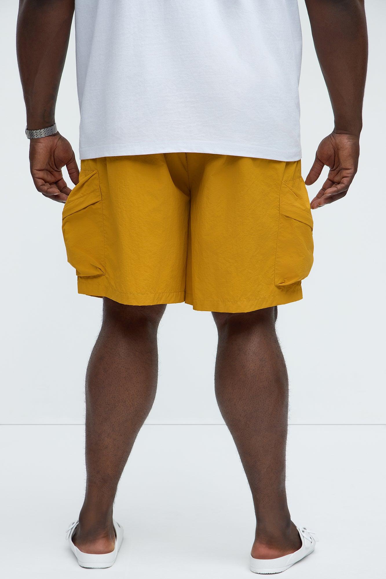 Take A Hike Cargo Shorts - Yellow Product Image