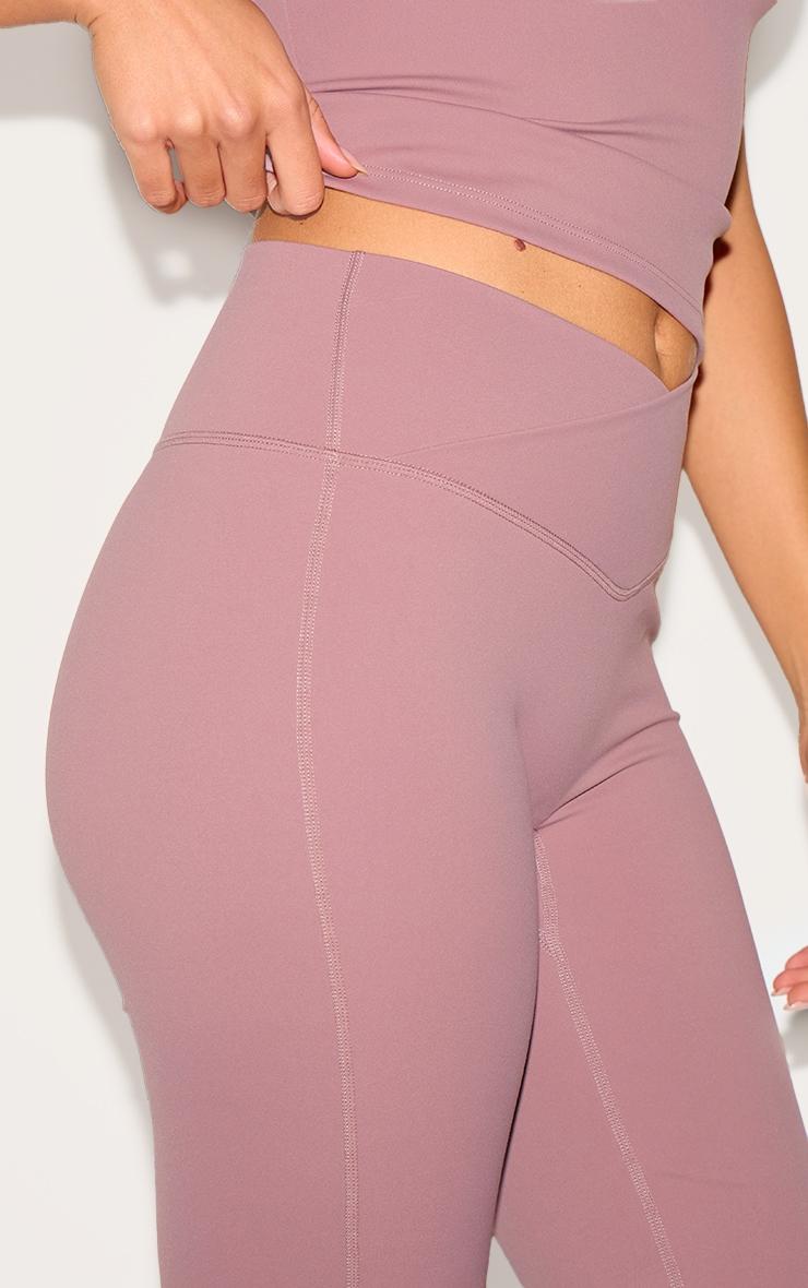 Mauve Sculpt Wrap Waist Yoga Pants Product Image