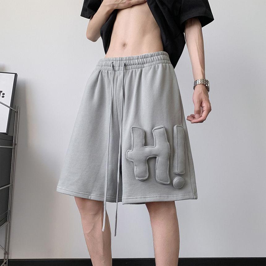 Mid Rise Plain Lettering Shorts Product Image