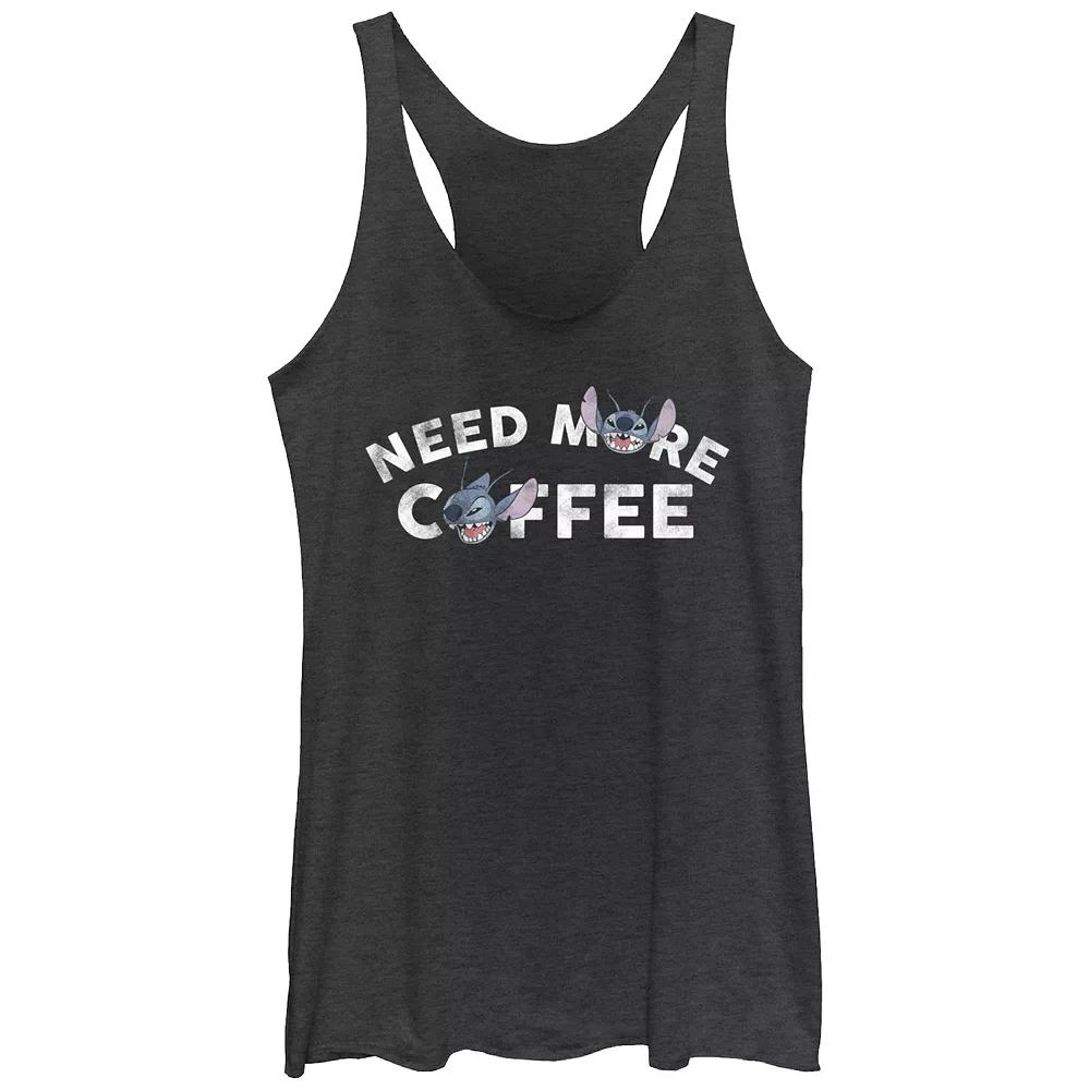 Disney's Lilo & Stitch Need More Coffee Juniors' Tri-Blend Racerback Tank Top, Girl's,  Product Image