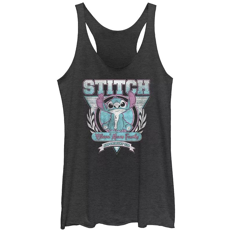 Disney's Lilo & Stitch Women's Ohana Means Family Stitch Crest Tri-Blend Racerback Tank Top, Girl's,  Product Image
