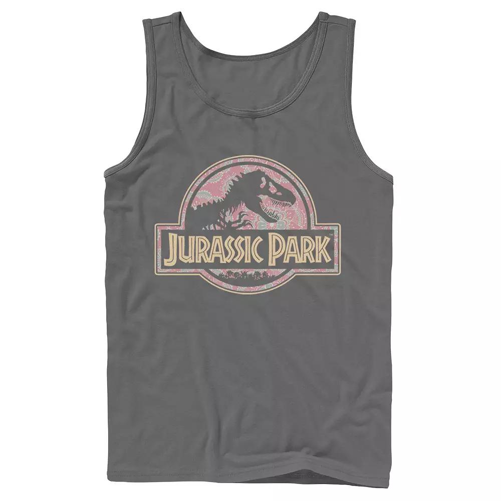 Men's Jurassic Park Floral Mandala Circle Logo Tank Top,  Product Image