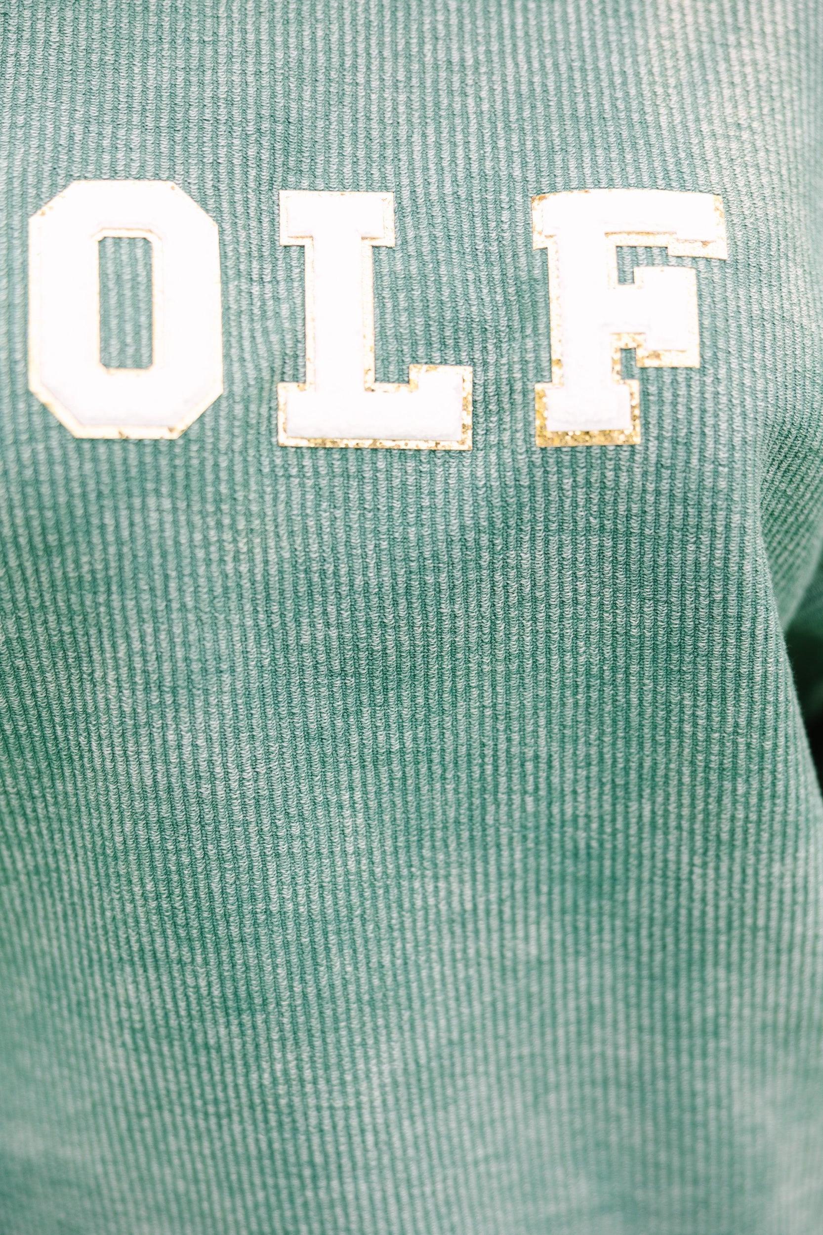 Golf Green Varsity Corded Sweatshirt Female Product Image