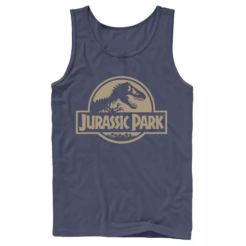 Men's Jurassic Park Beige Flat Movie Logo Tank Top,  Product Image