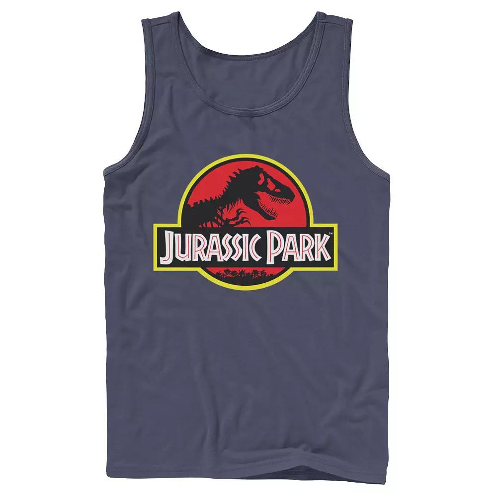 Men's Jurassic Park Red & Yellow Outline Logo Graphic Tank Top,  Product Image