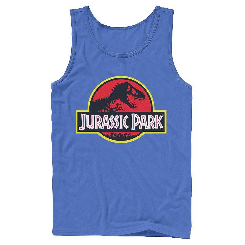 Men's Jurassic Park Red & Yellow Outline Logo Graphic Tank Top,  Product Image
