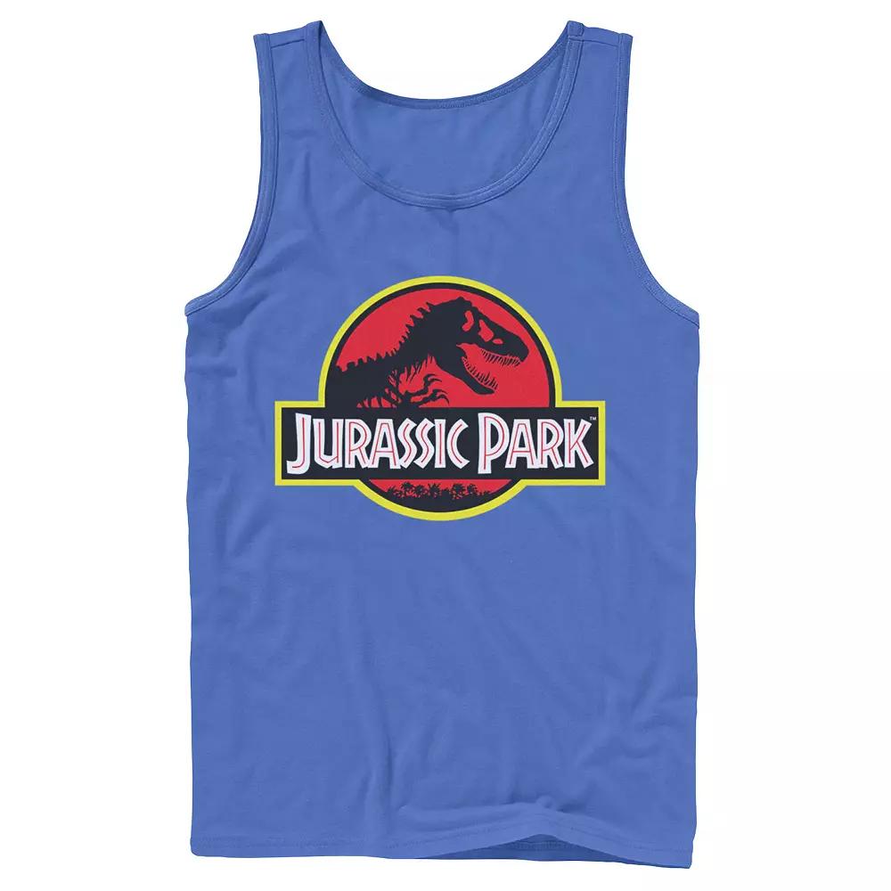 Men's Jurassic Park Red & Yellow Outline Logo Graphic Tank Top,  Product Image