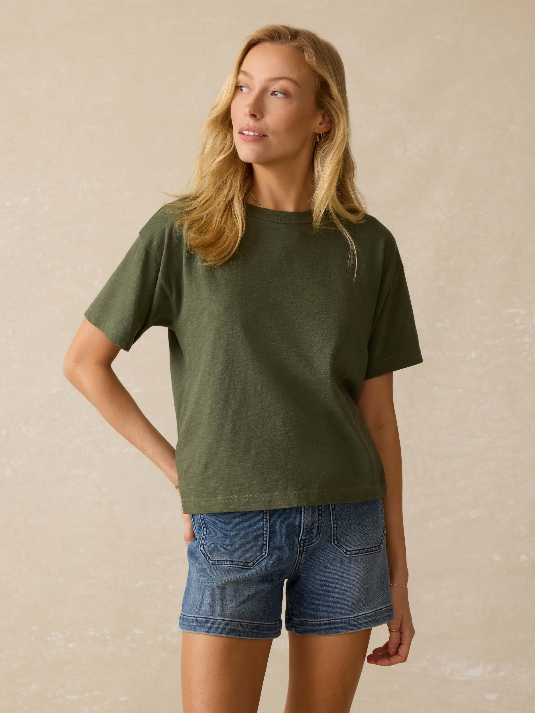 Sunwashed Regenerative Vintage Tee - Thyme Female Product Image