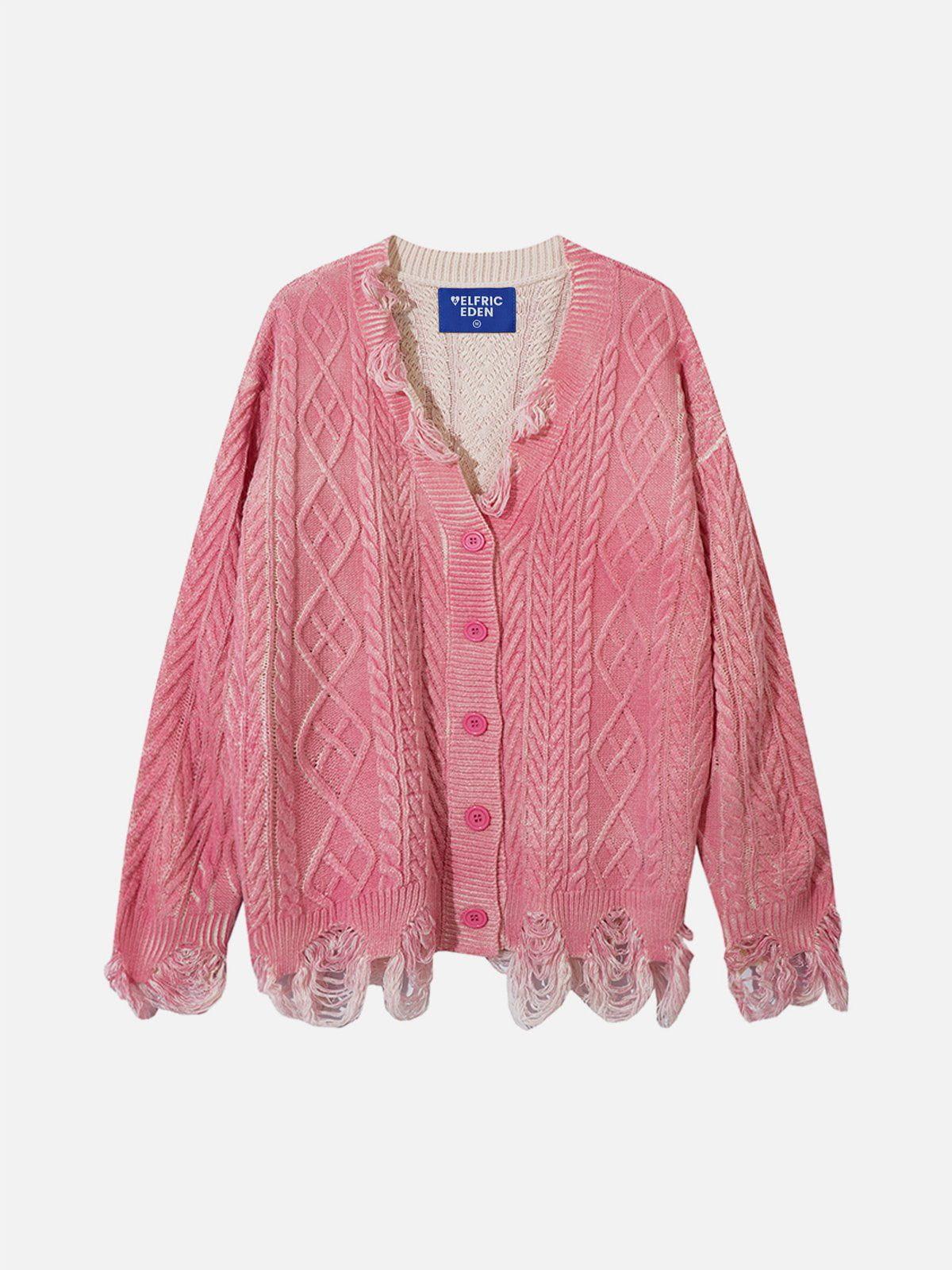 Aelfric Eden Washed Distressed Cardigan Product Image