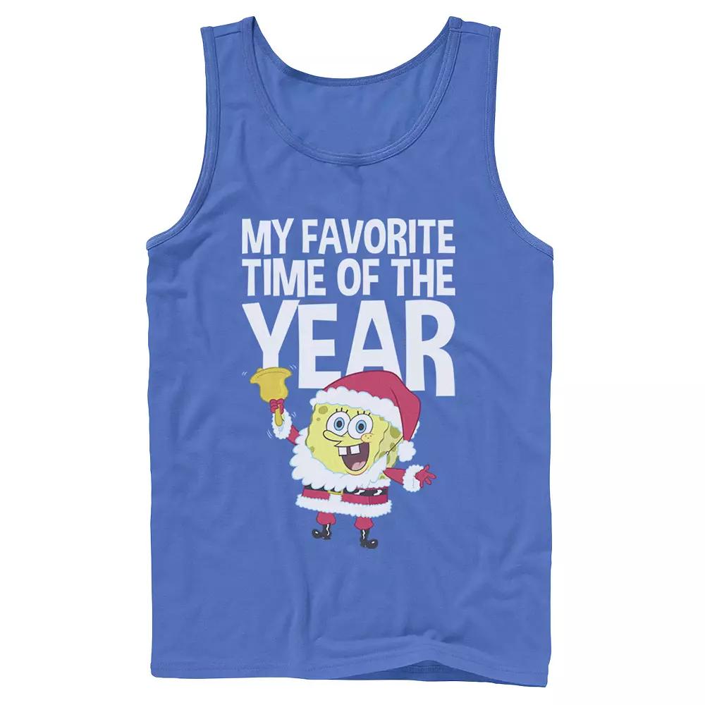 Men's Nickelodeon Spongebob Squarepants Santa Christmas Favorite Time Graphic Tank Top,  Product Image