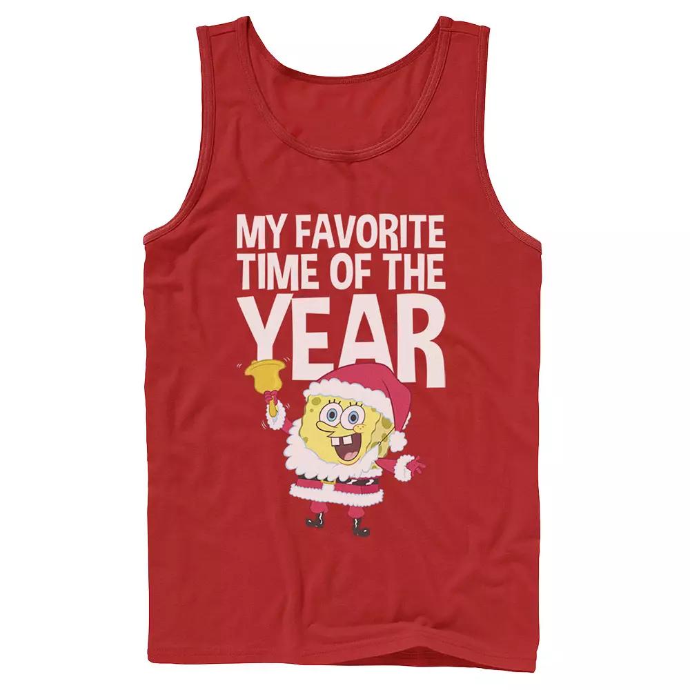 Men's Nickelodeon Spongebob Squarepants Santa Christmas Favorite Time Graphic Tank Top,  Product Image