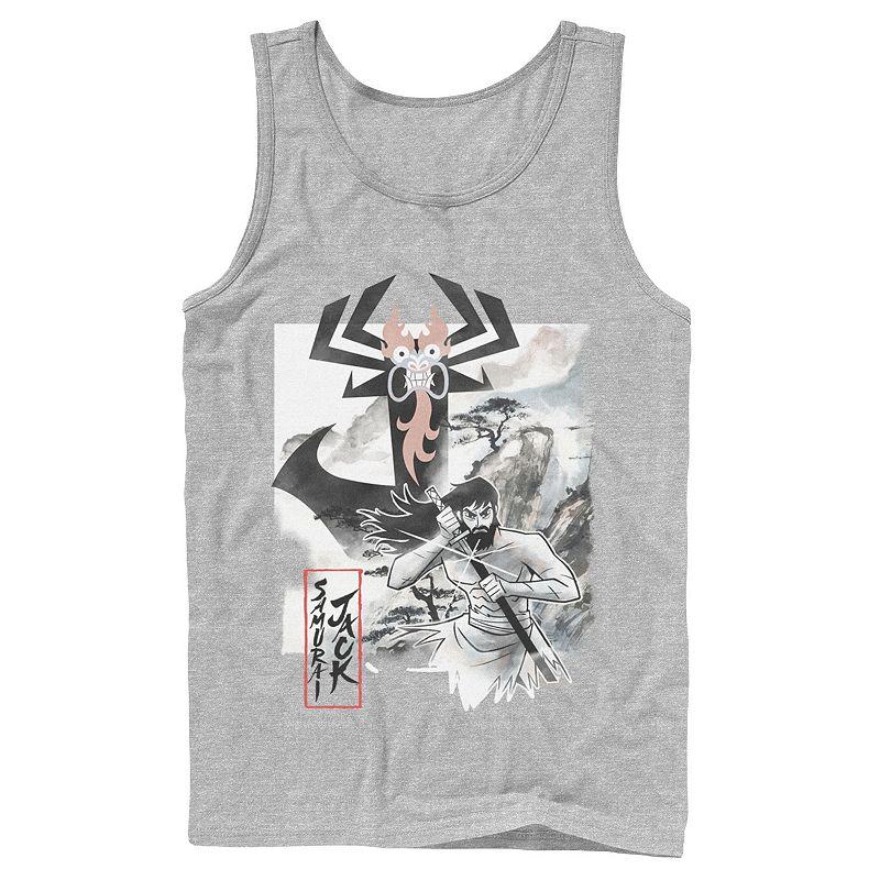 Men's Cartoon Network Samurai Jack Aku Water Color Paint Sketch Tank Top, Size: Large, White Product Image