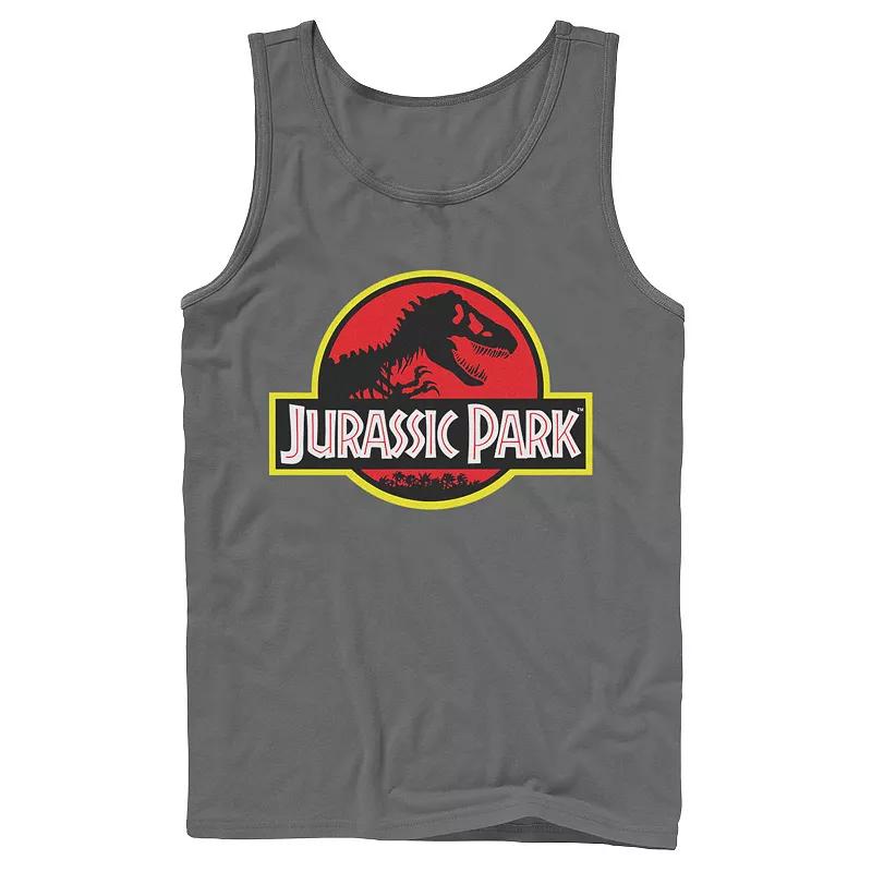 Men's Jurassic Park Red & Yellow Outline Logo Graphic Tank Top,  Product Image