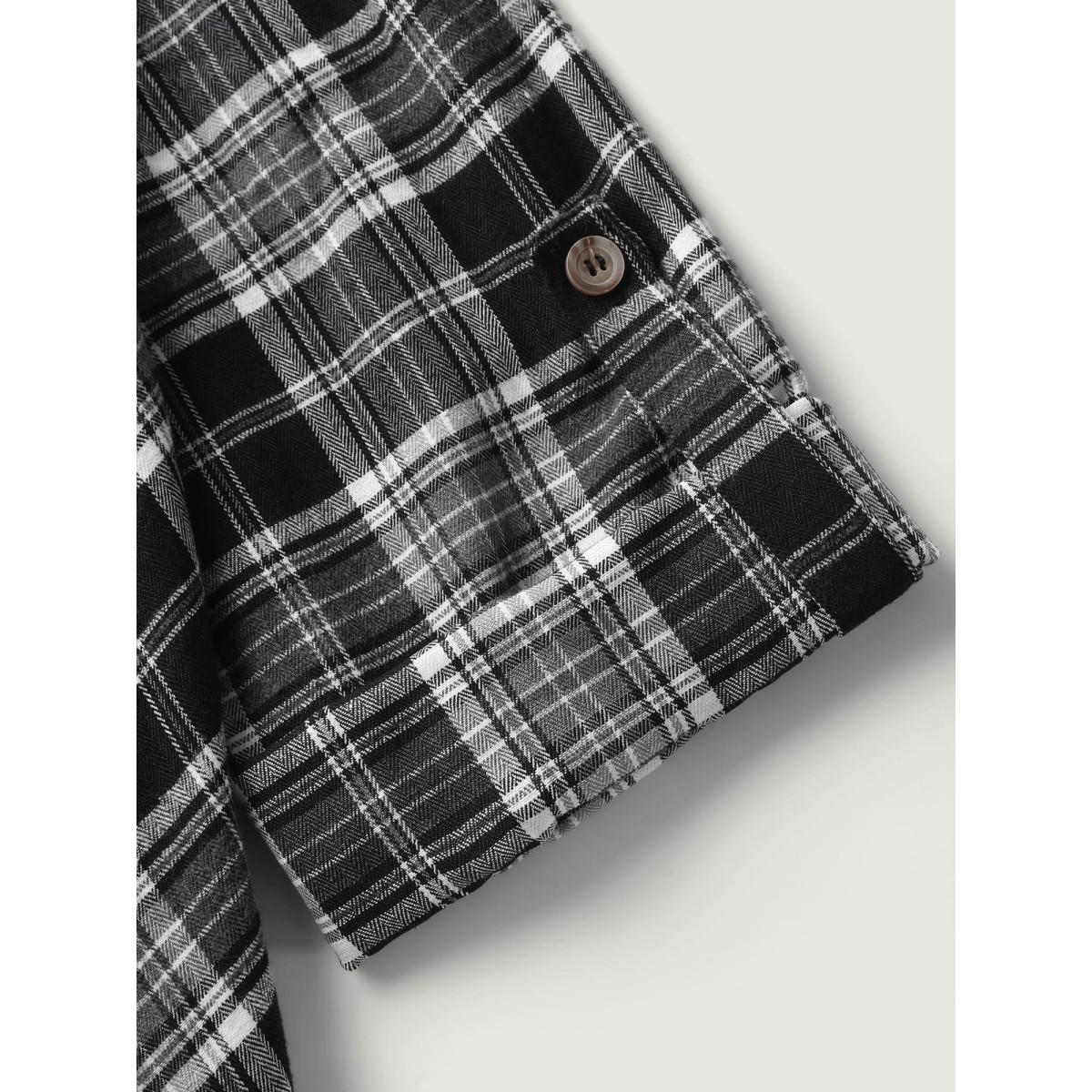 Plus Size Plaid Print Open-Front Tassels Jacket Women Black Tassels Loose Casual Jackets BloomChic 28/5X Product Image