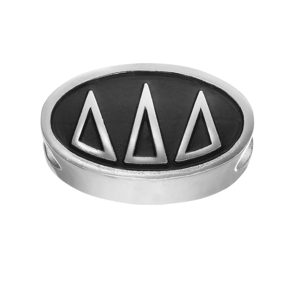 LogoArt Delta Delta Delta Sterling Silver Oval Bead, Women's, Grey Product Image