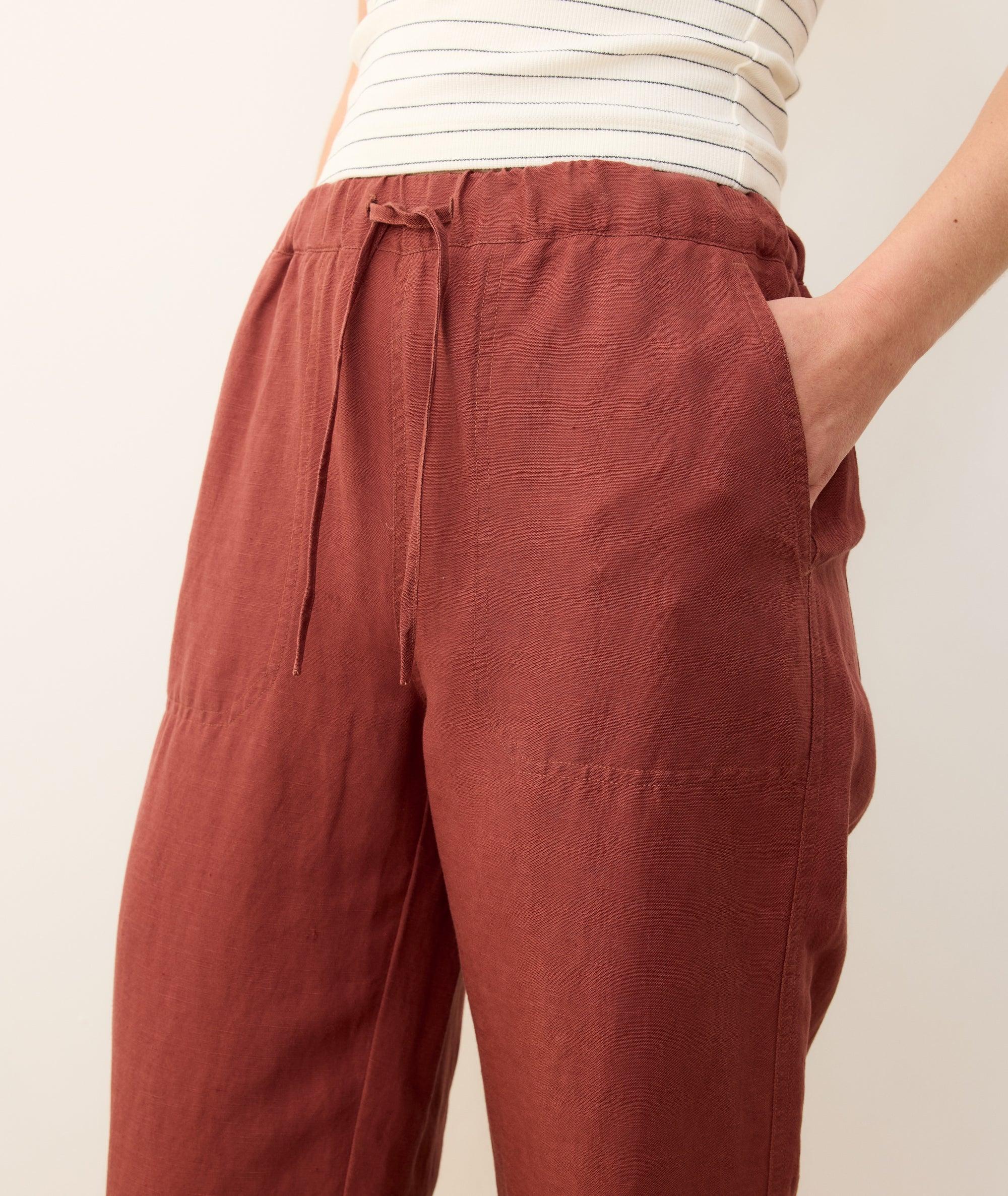 Linen Drawstring Straight Leg Pant Product Image