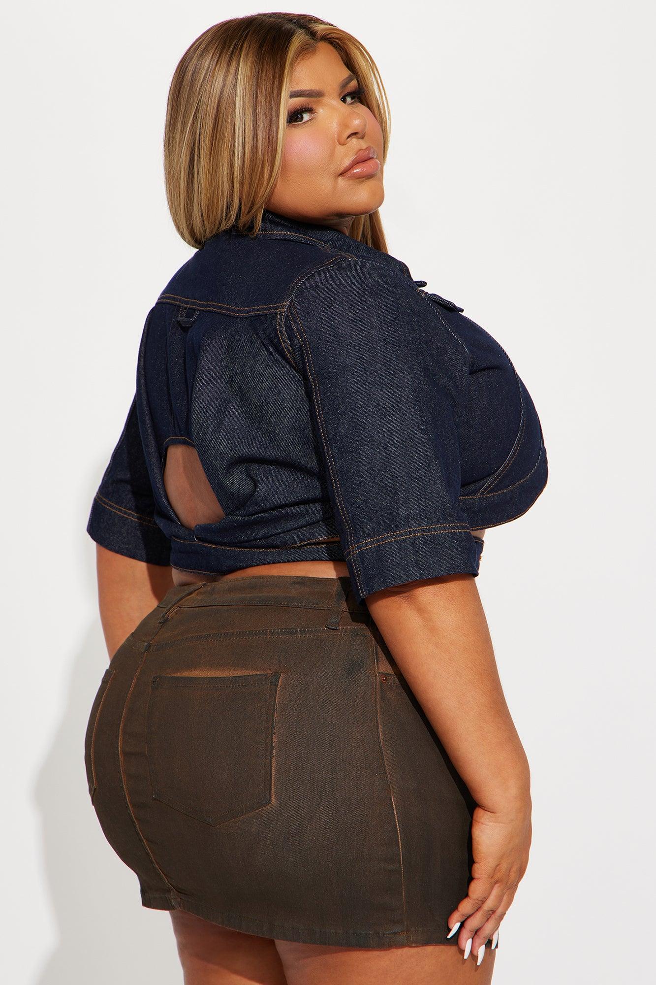 Ridin' Around Denim Top - Dark Wash Product Image