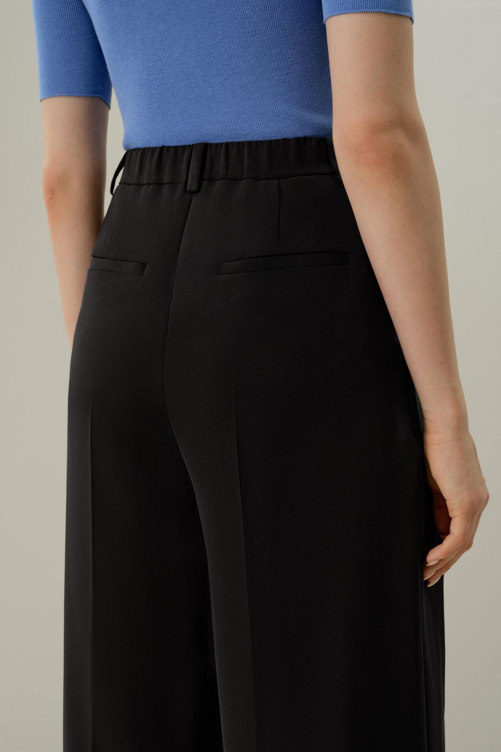 Stretch Silk Crepe Wide-Leg Pant Product Image
