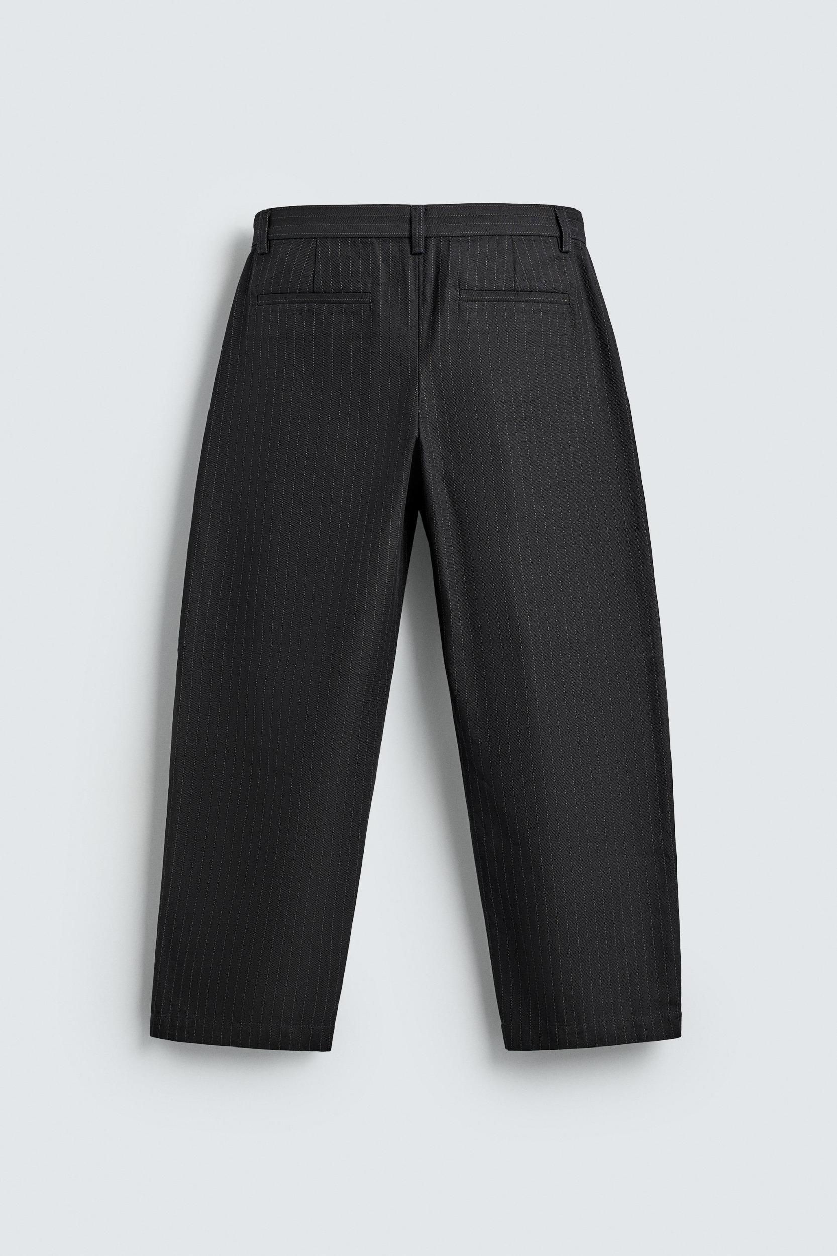 RELAXED FIT PINSTRIPE PANTS Product Image
