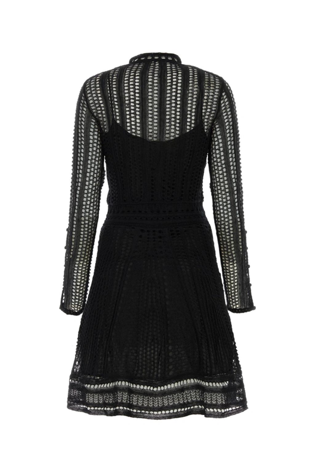 CHLOÉ Black Linen Blend Mini Dress Product Image