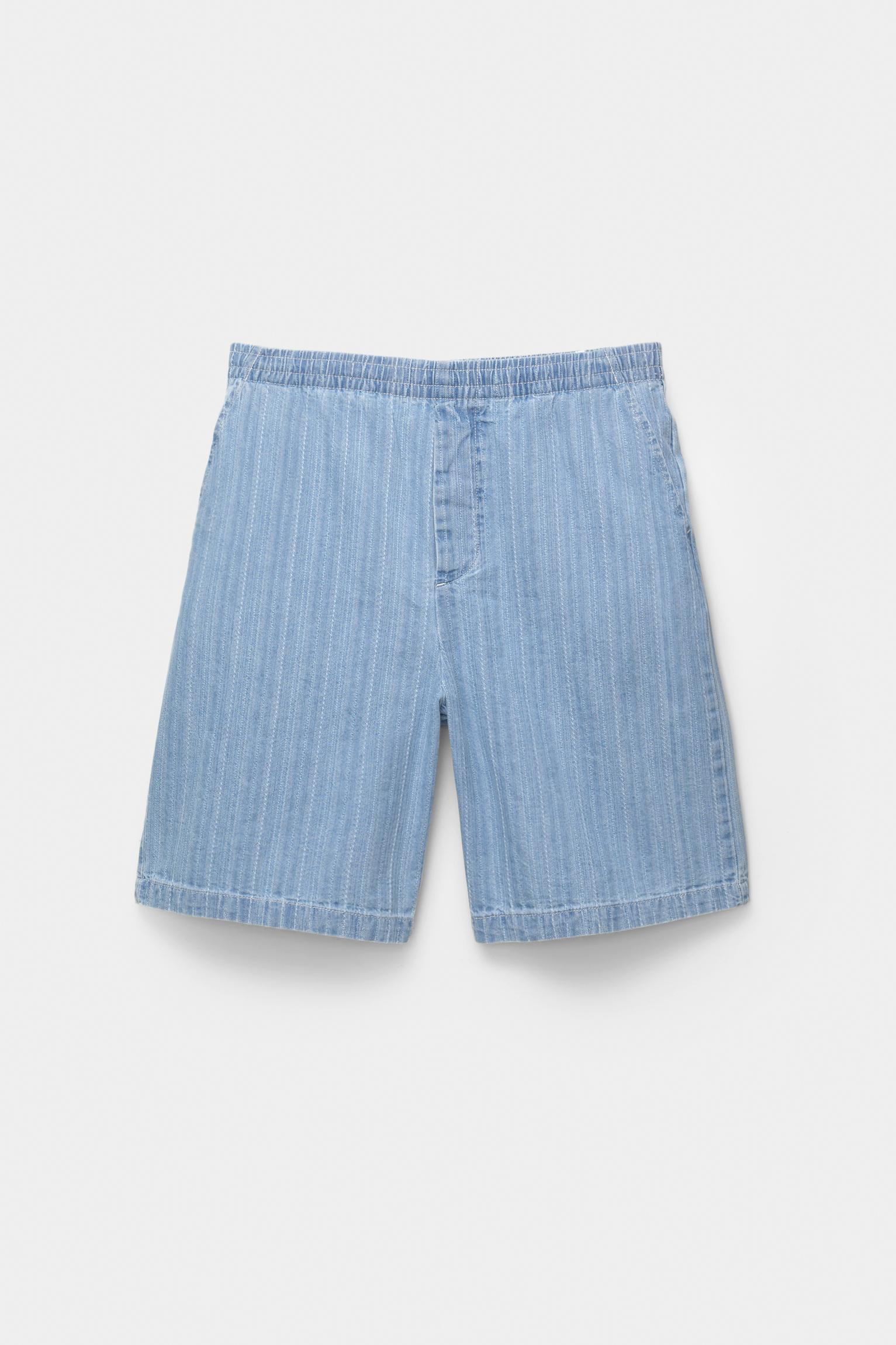 Jacquard denim Bermuda shorts Product Image