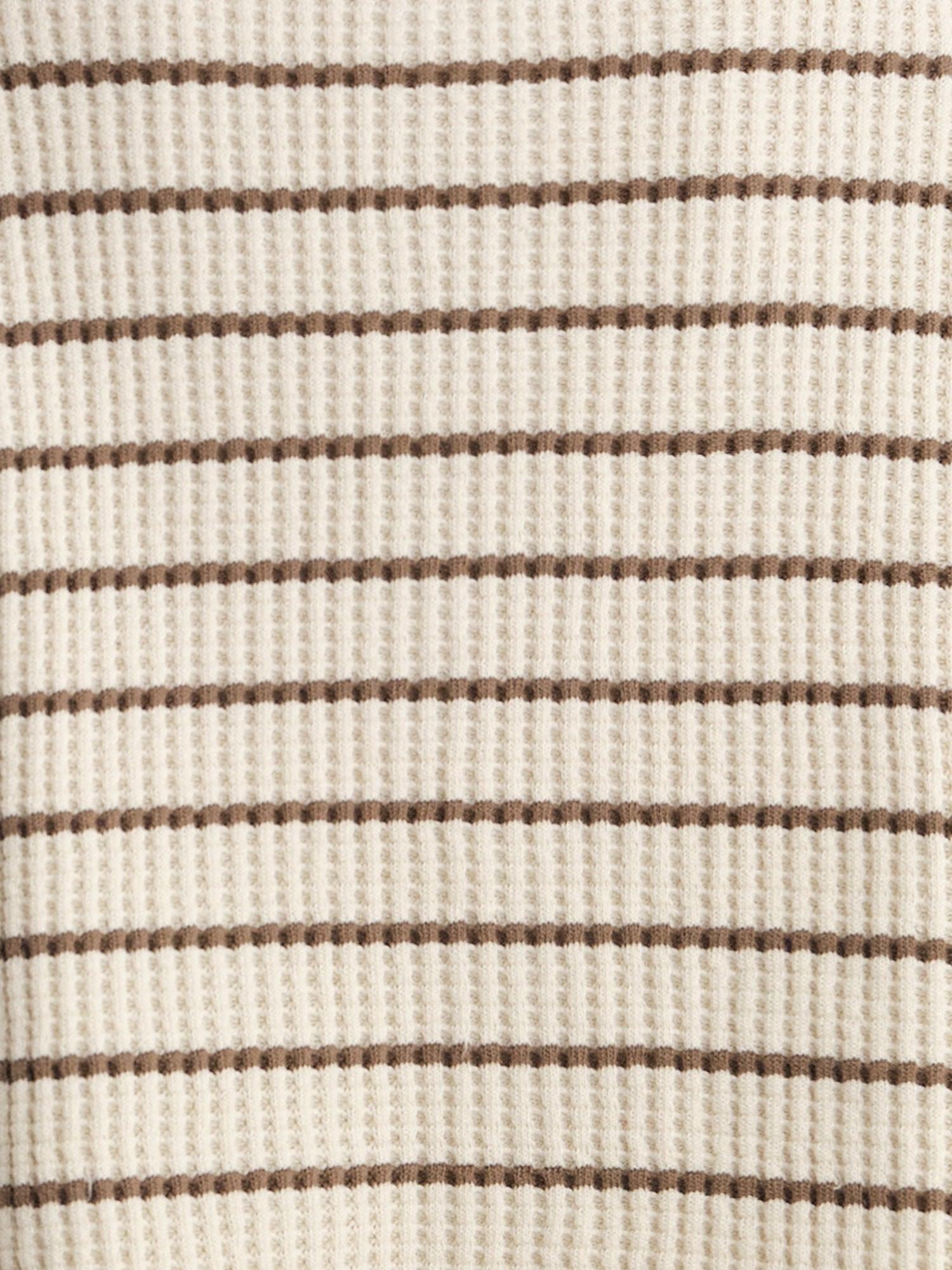 Organic Waffle Cropped Henley Female Product Image