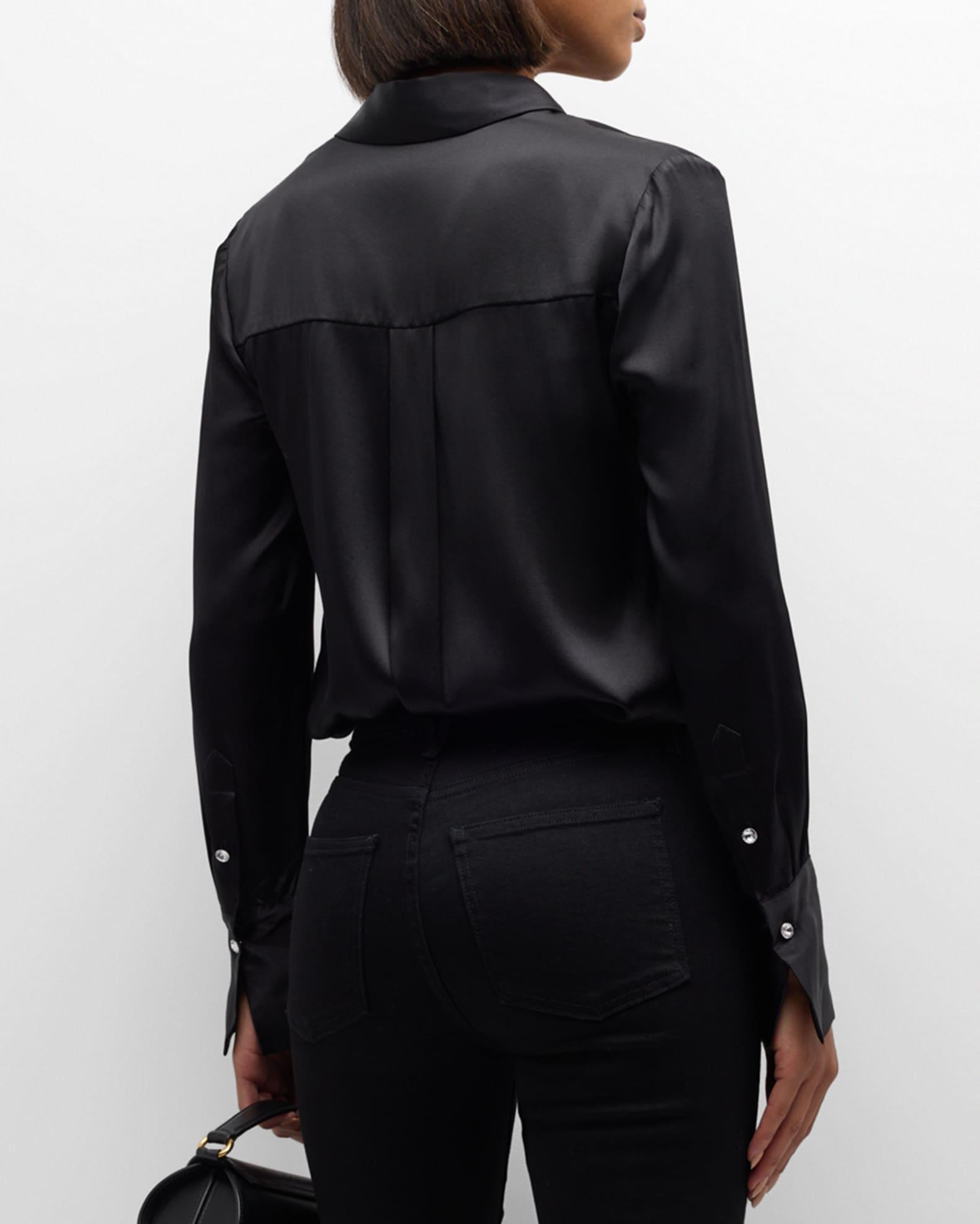 Monique Long-Sleeve Satin Top Product Image