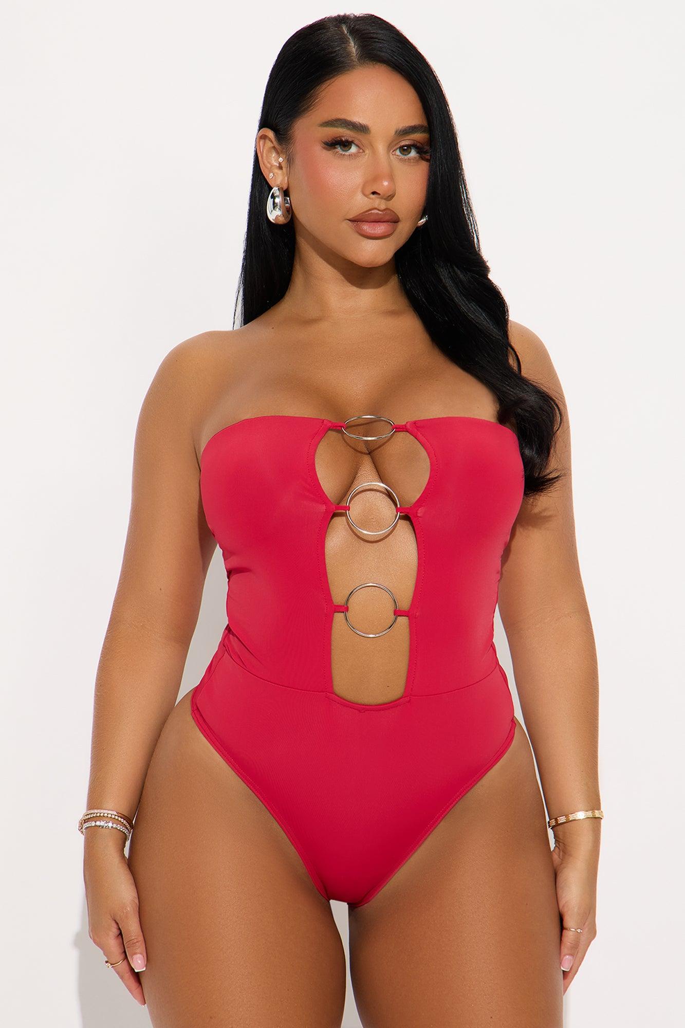 Sasha Ring Bodysuit And Midi Skirt Set - Red Female Product Image