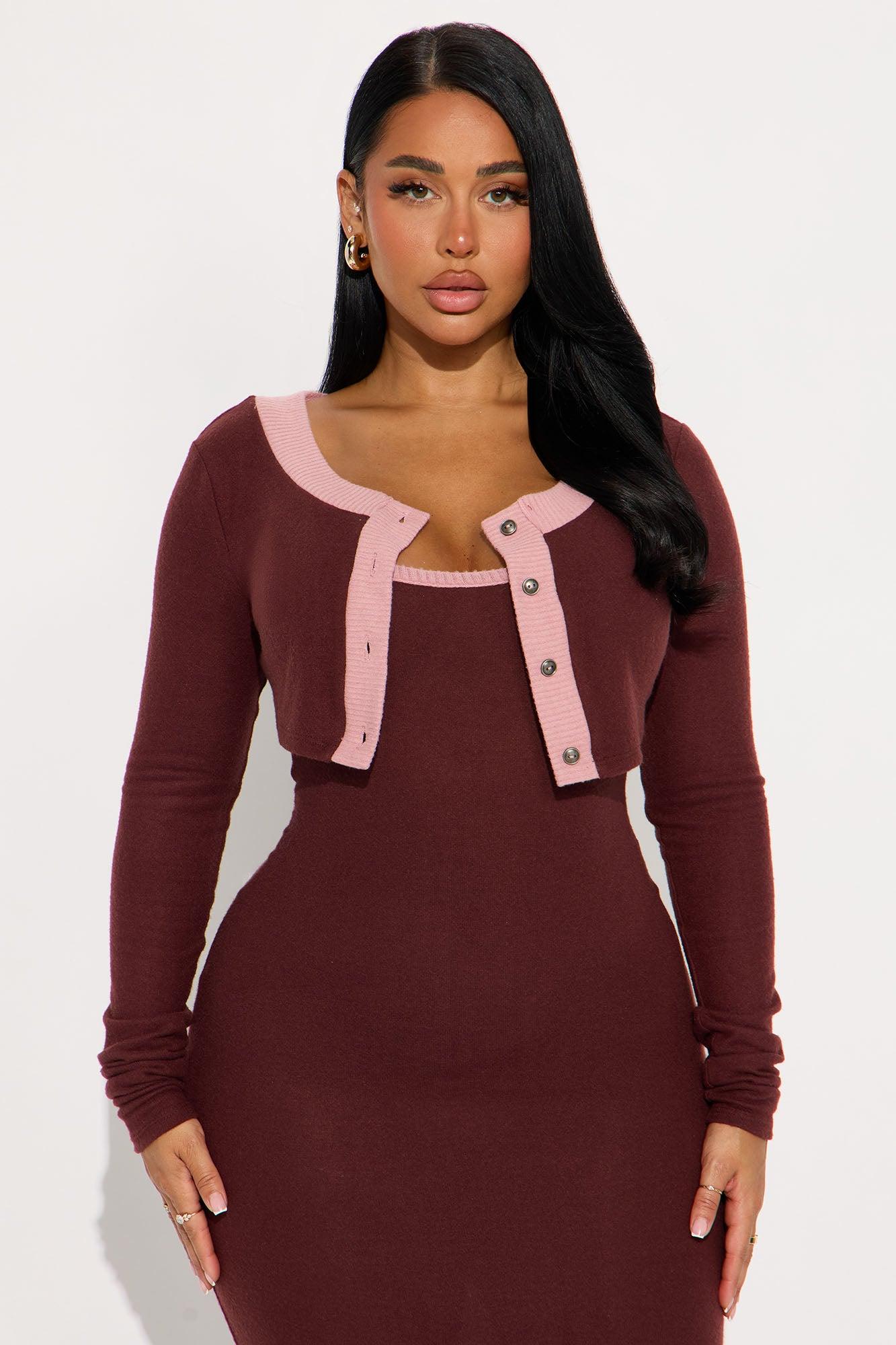 Literally No Maxi Dress Set - Brown/combo Female Product Image