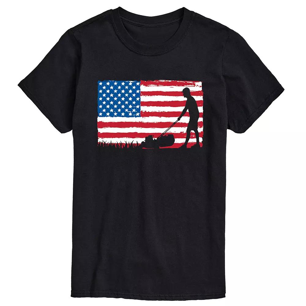 Men's Lawn Mower Flag Graphic Tee,  Product Image