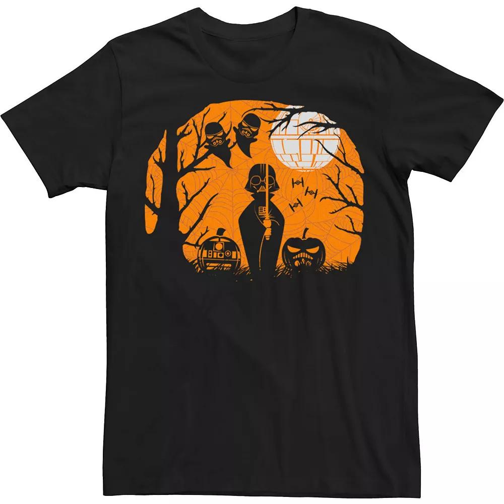 Men's Star Wars Halloween Darth Vader Death Star Silhouette Tee,  Product Image