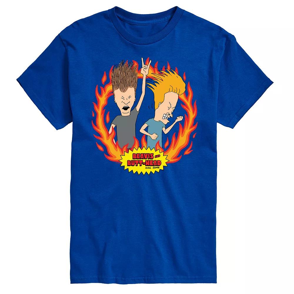Big & Tall Beavis & Butthead Rock Flames Tee, Men's,  Product Image