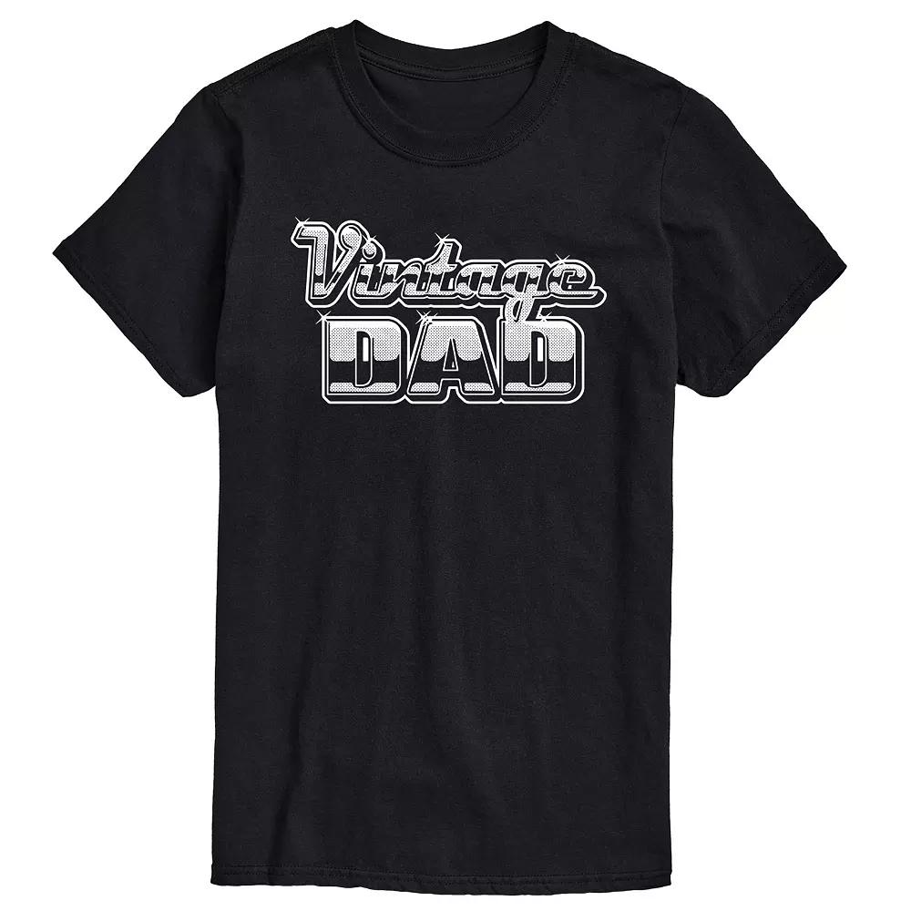 Big & Tall "Vintage Dad" Chrome Letters Graphic Tee, Men's,  Product Image