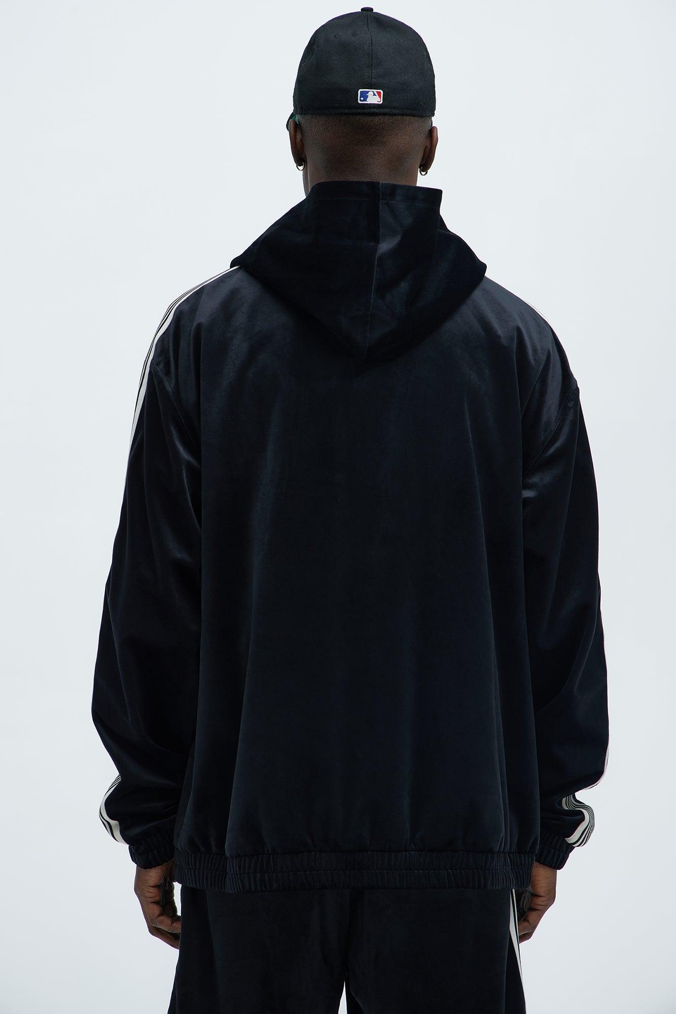 Like You Do Velour Oversized Hoodie - Black Product Image