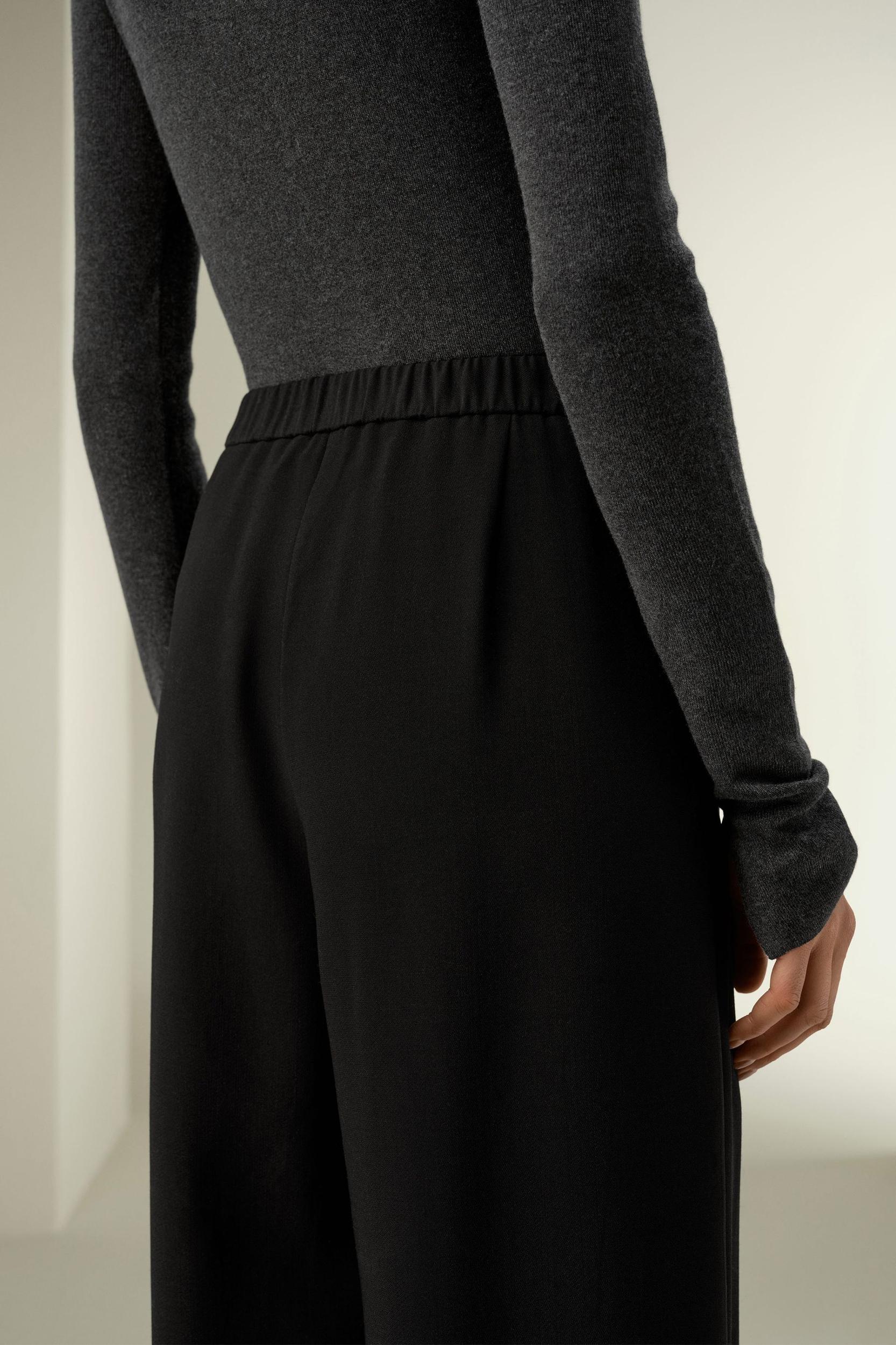 Silk-Wool Pleated Wide-Leg Trousers Product Image