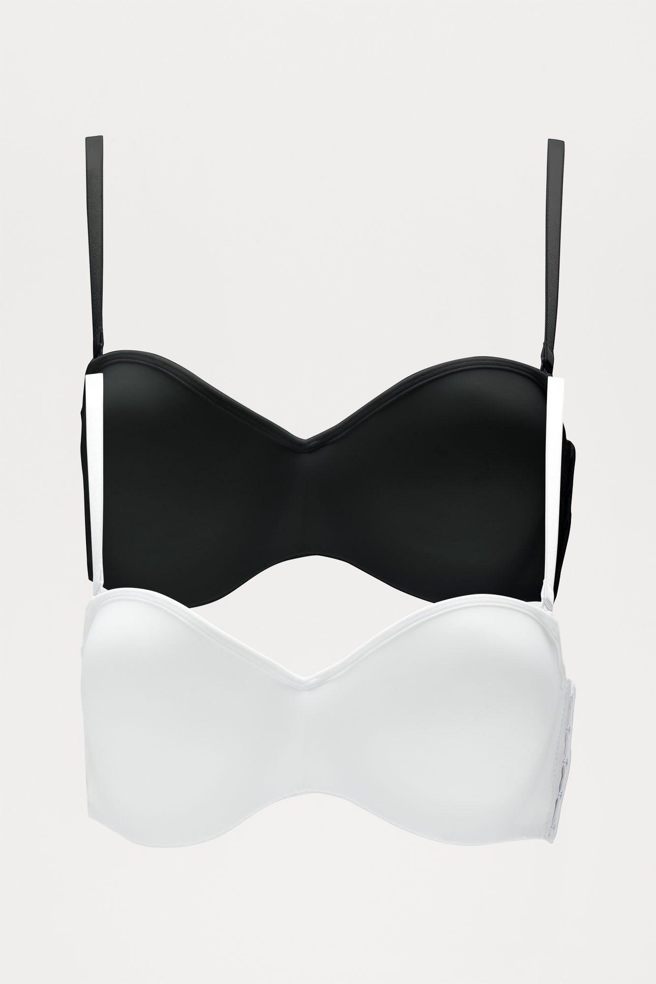 Nice And Easy Strapless 2 Pack Bras - Black/White Product Image