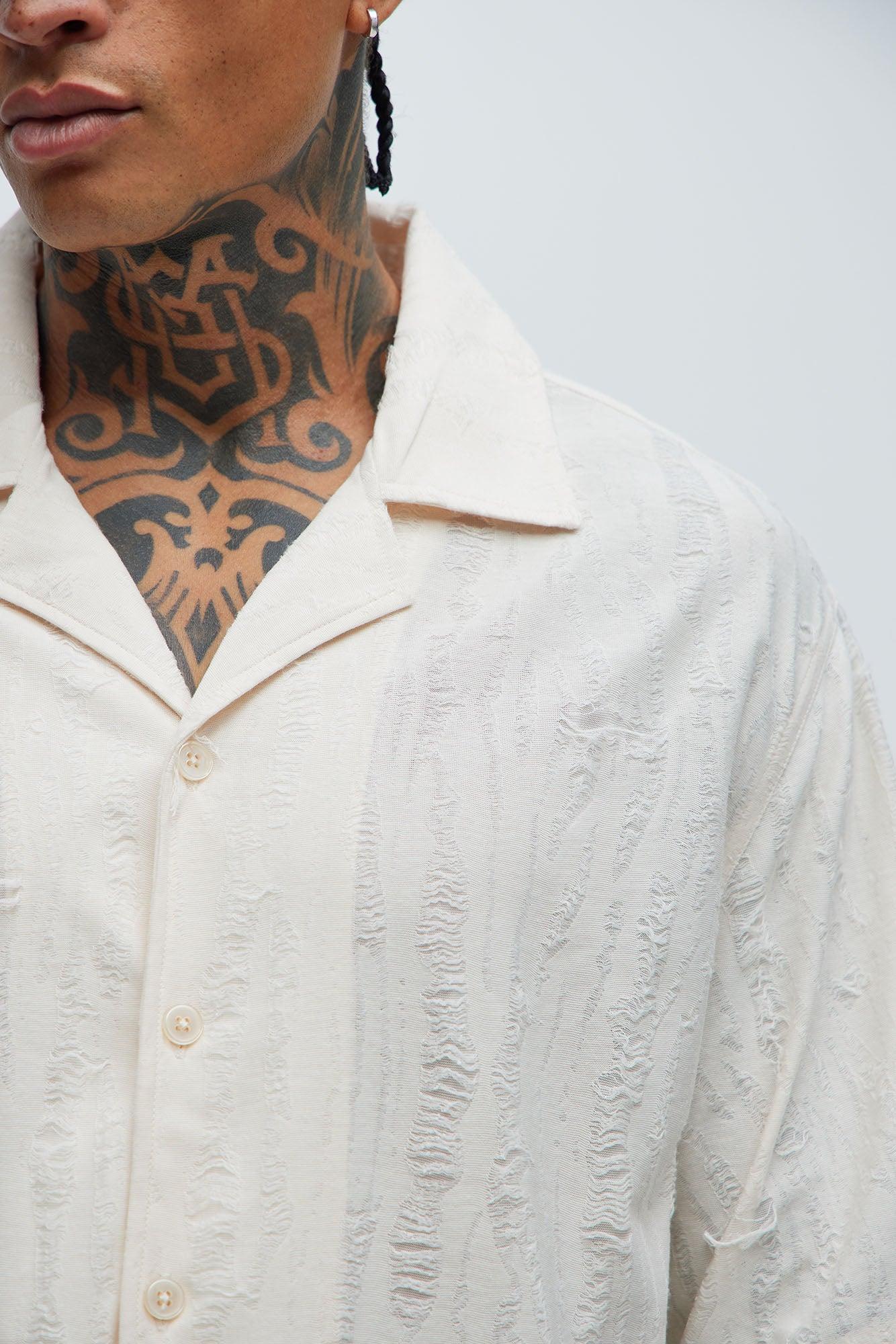 Lynx Textured Shirt - Cream Product Image