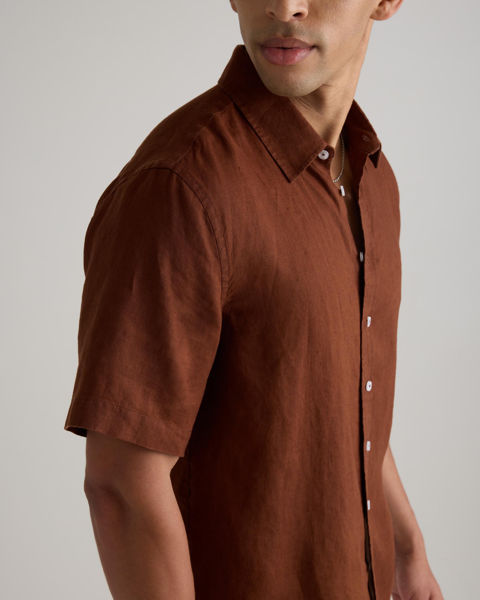 Quince | Men's 100% European Linen Relaxed Short Sleeve Shirt Product Image