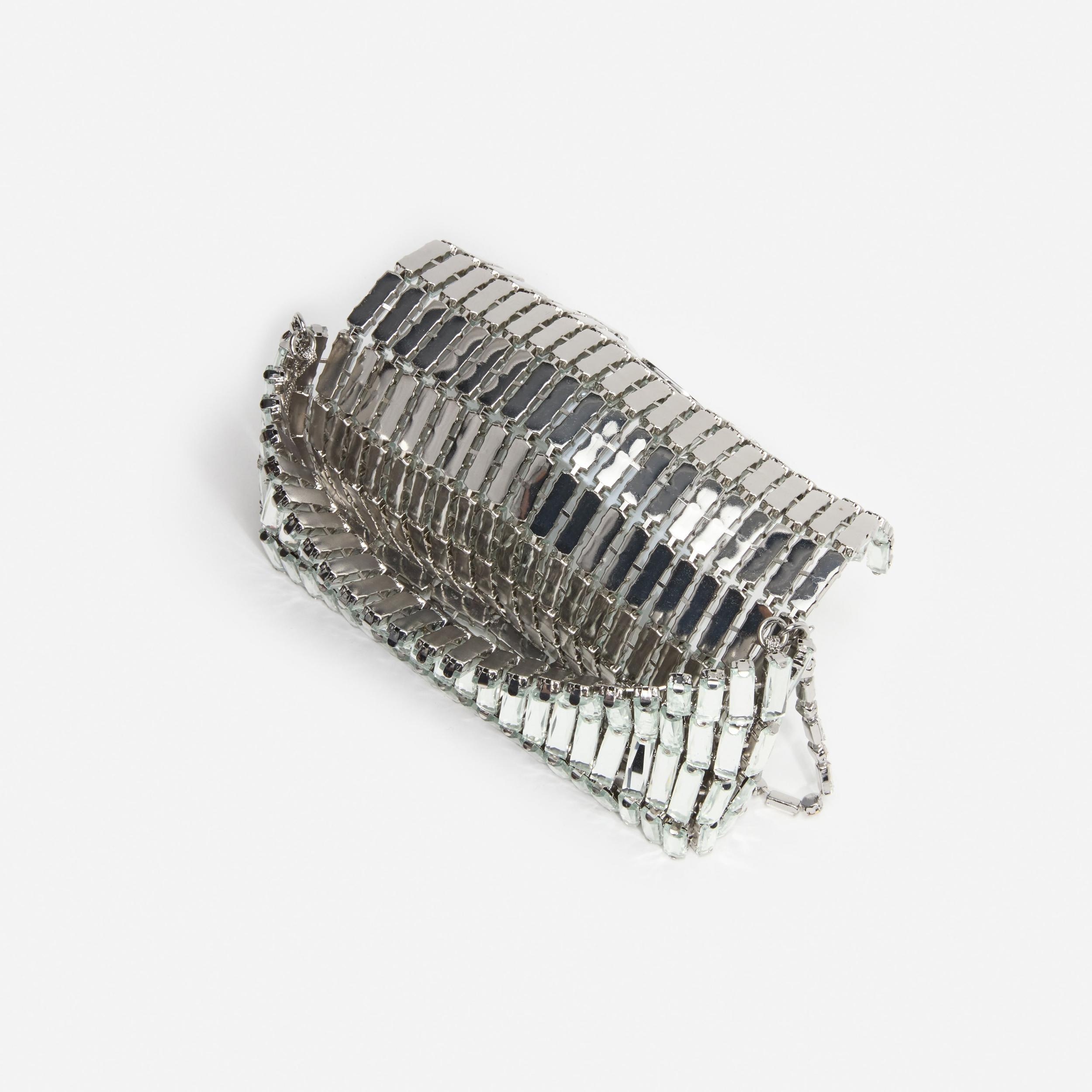 Silver Crystal Bow Mini Shoulder Bag Product Image