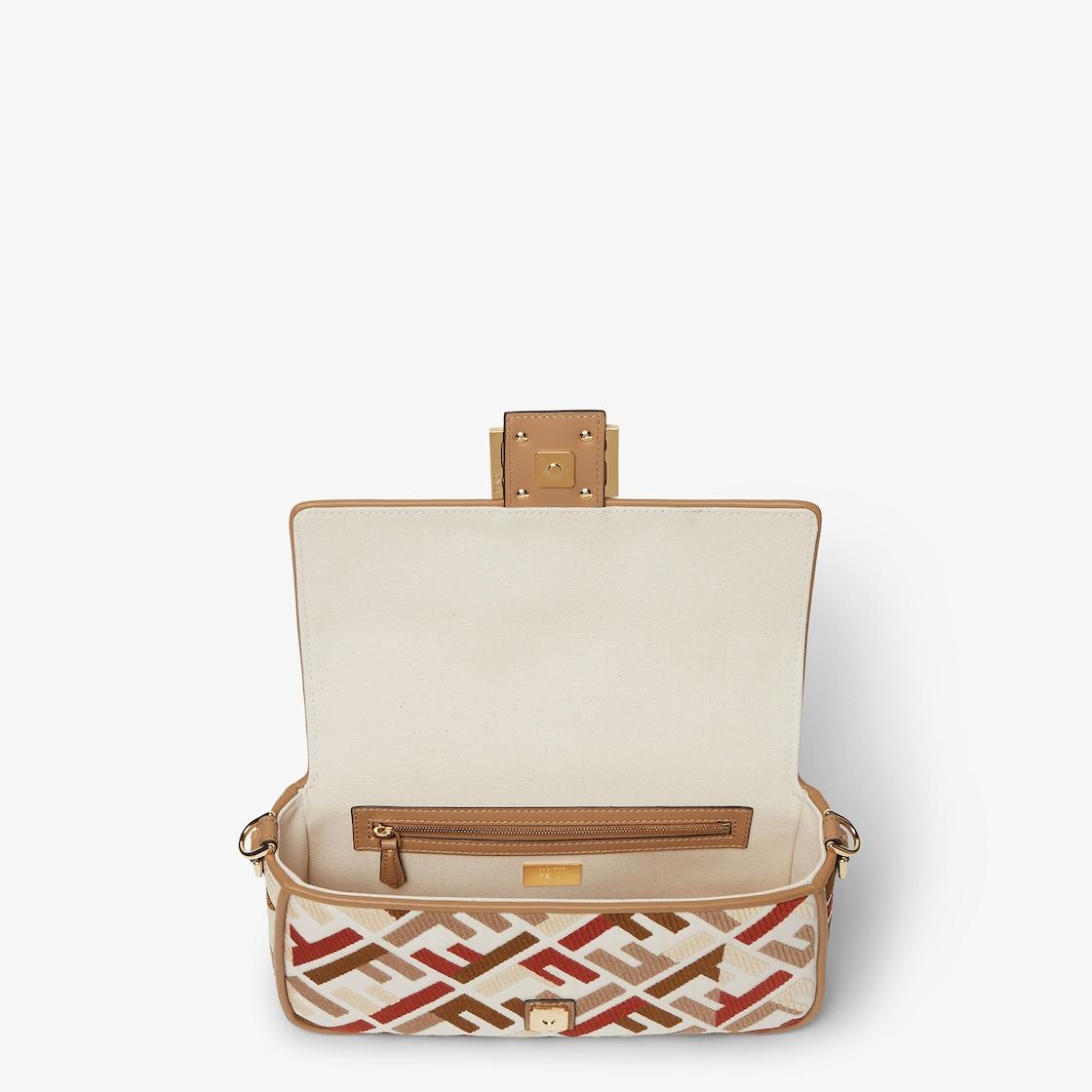 BaguetteCanvas bag with multicolor FF embroidery Product Image