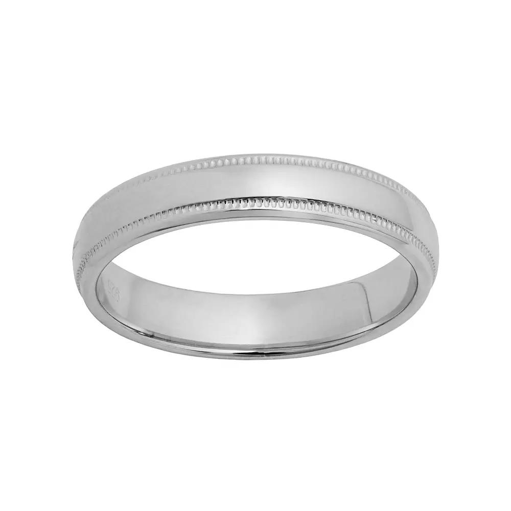 Sterling Silver Wedding Ring, Men's, Size: 4 Product Image